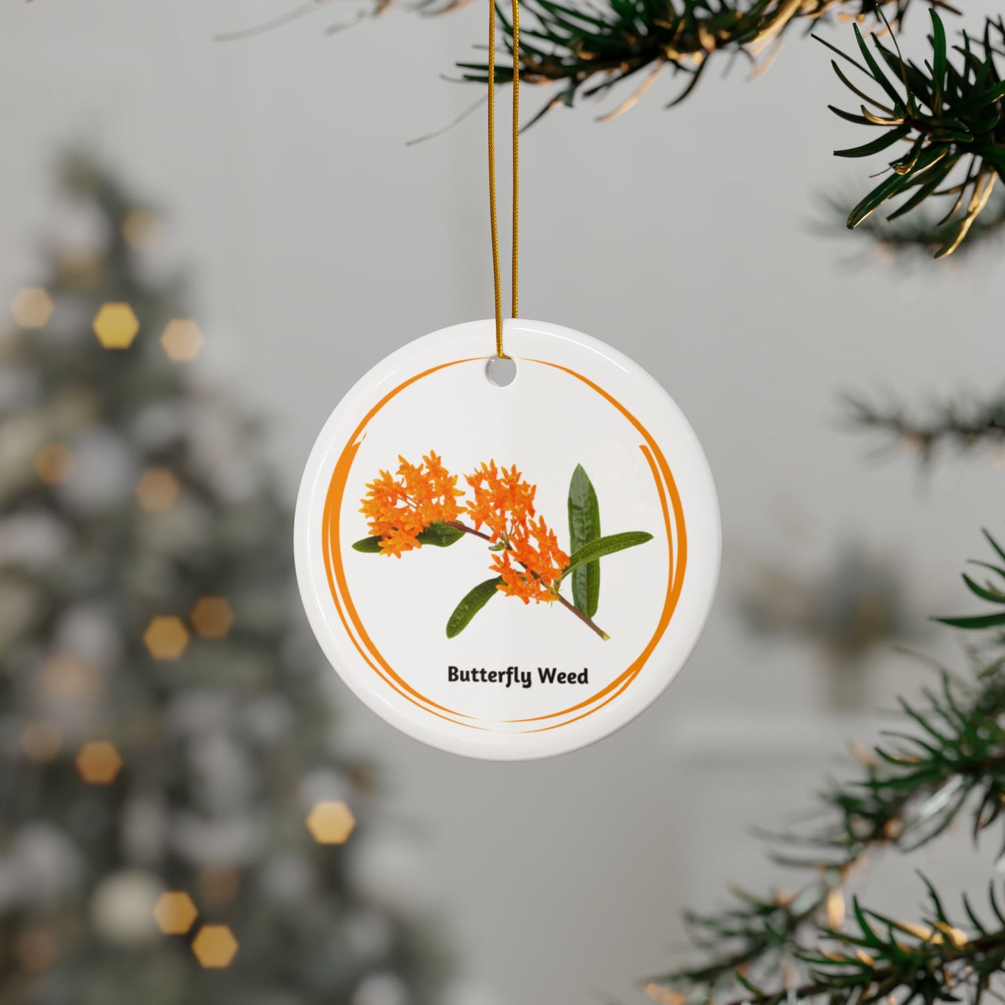 Ceramic Ornament, Butterfly Weed, Double-Sided (1pc, 3pcs, 5pcs, 10pcs)