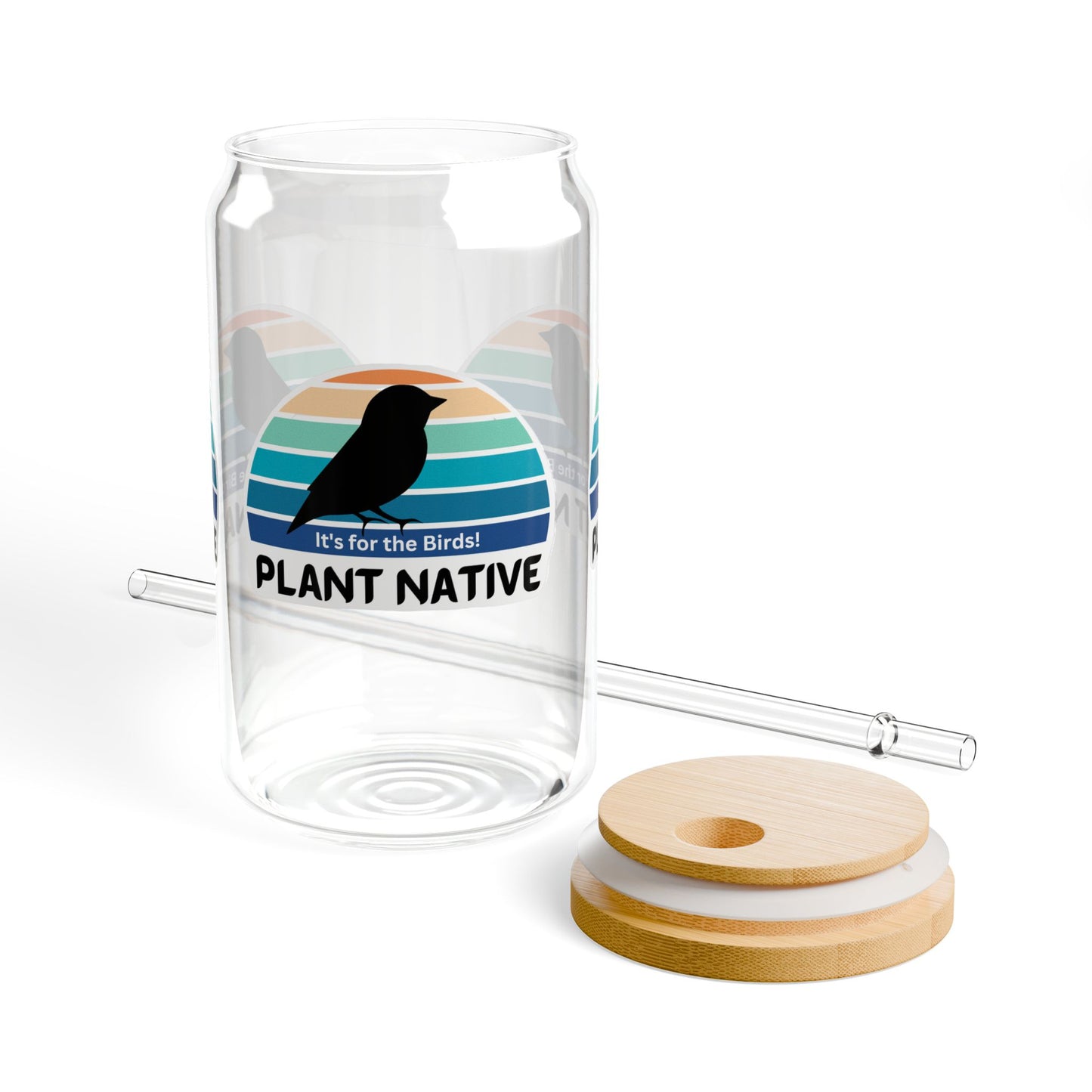 Sipper Glass, 16oz, It's For The Birds