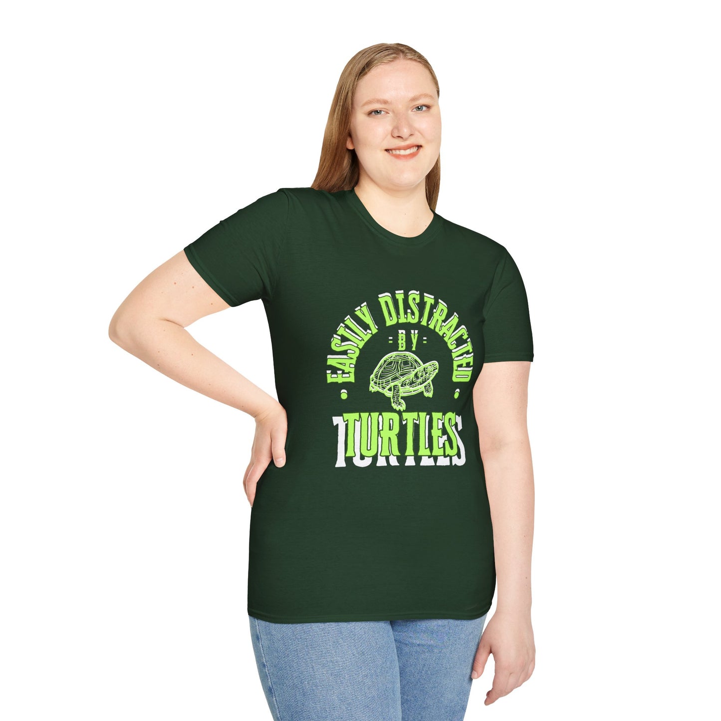 Unisex Softstyle T-Shirt, Distracted by Turtles