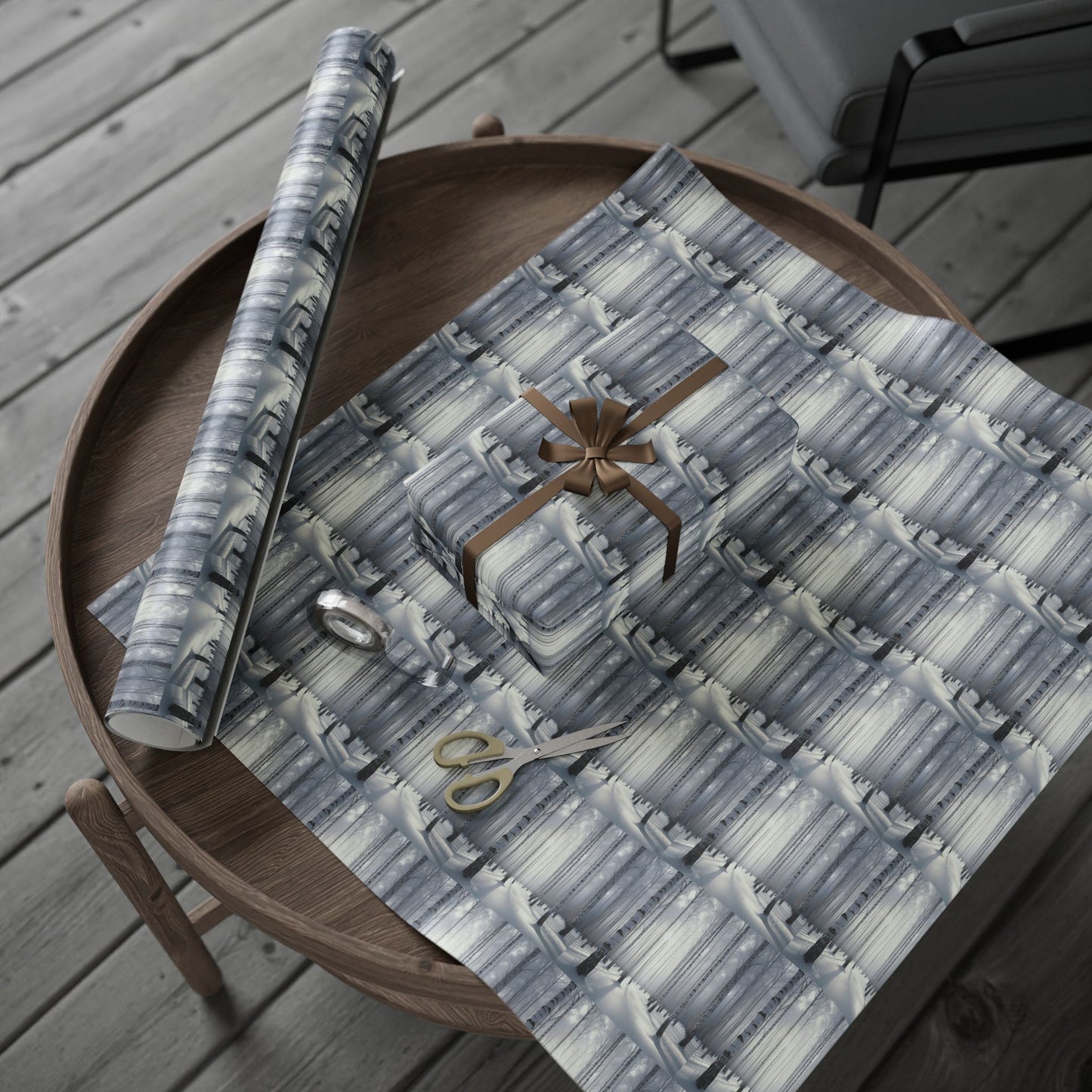 Wrapping Paper, Winter Birch Forest