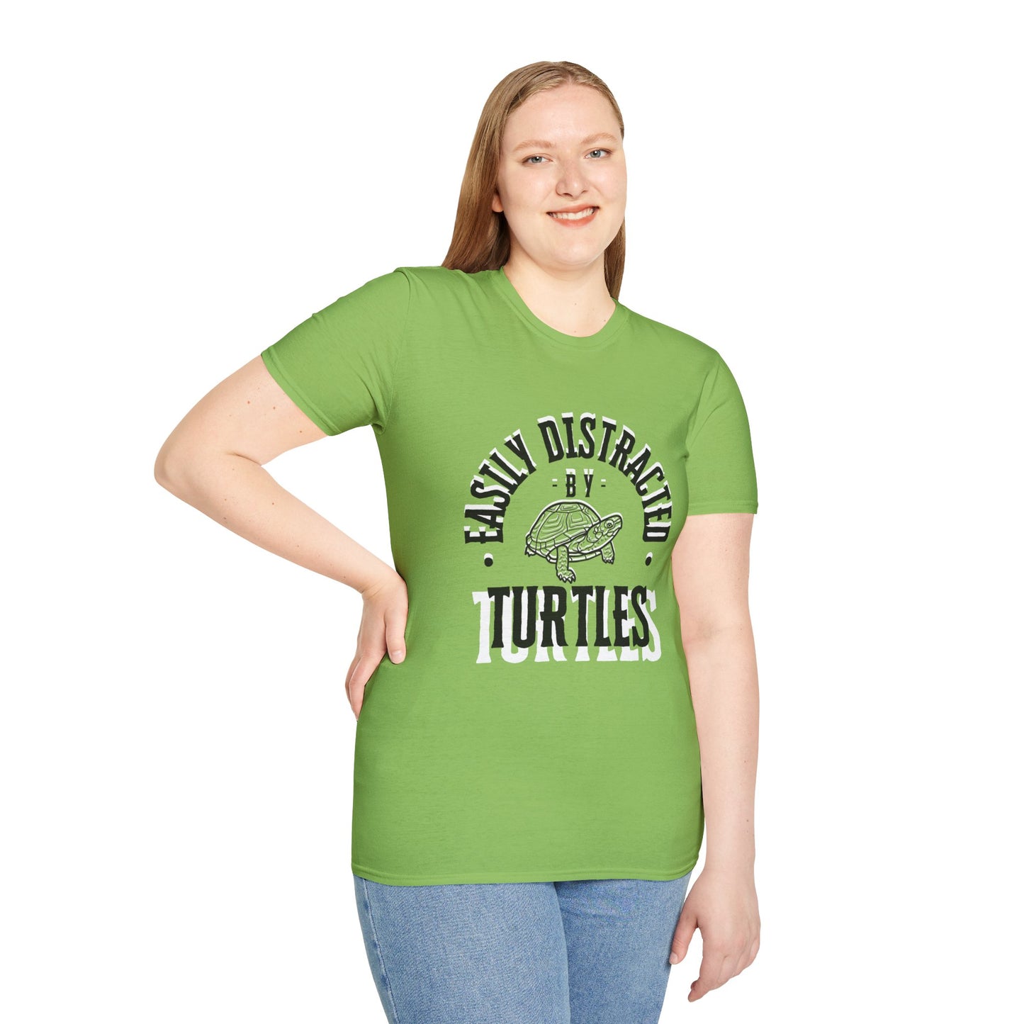 Unisex Softstyle T-Shirt, Distracted by Turtles