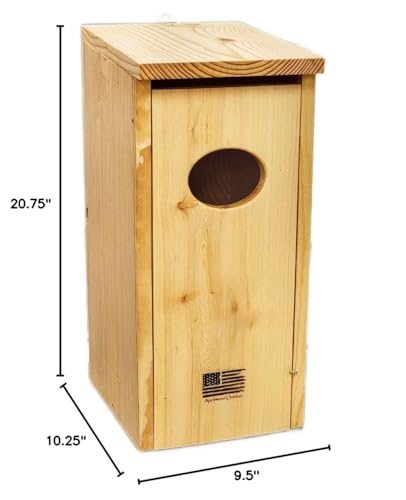 Made in USA, Premium Pine Wood Duck House, Ready to Install Nesting Box for Wood Ducks and Hooded Mergansers