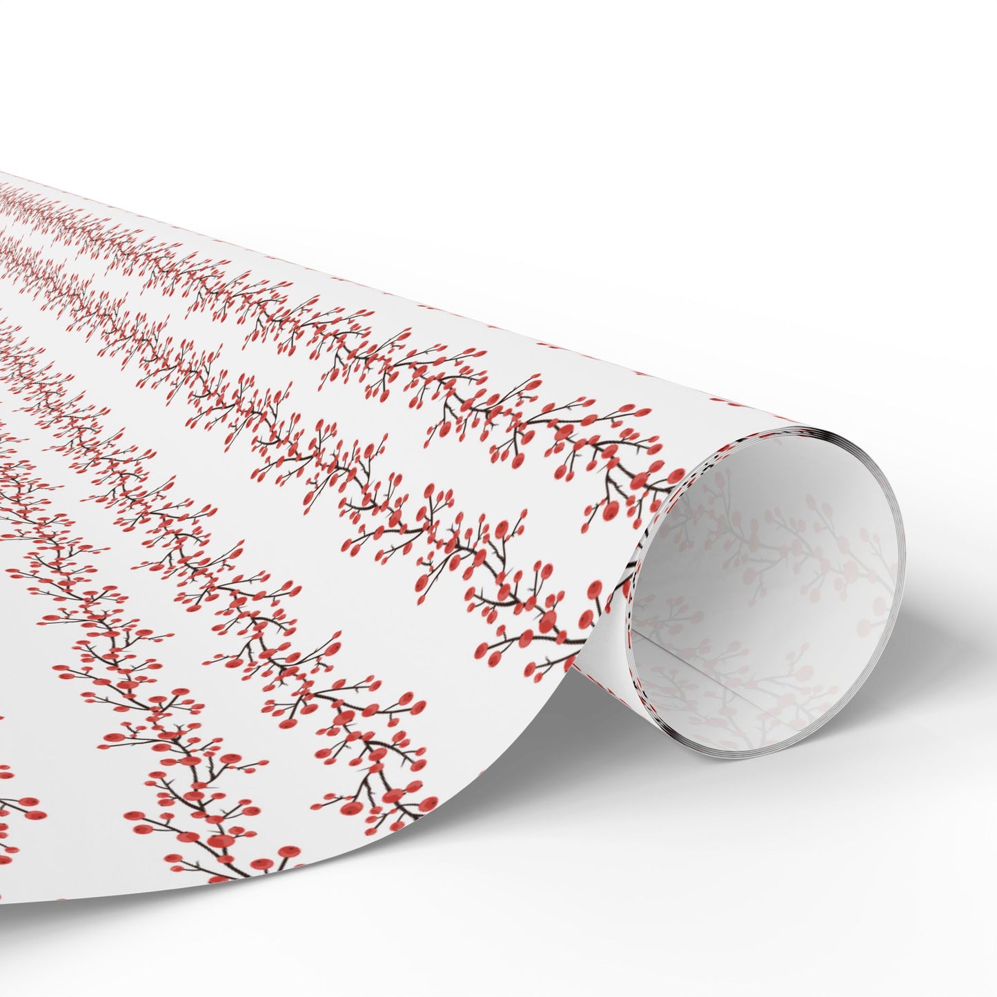 Wrapping Paper, Winterberry - White