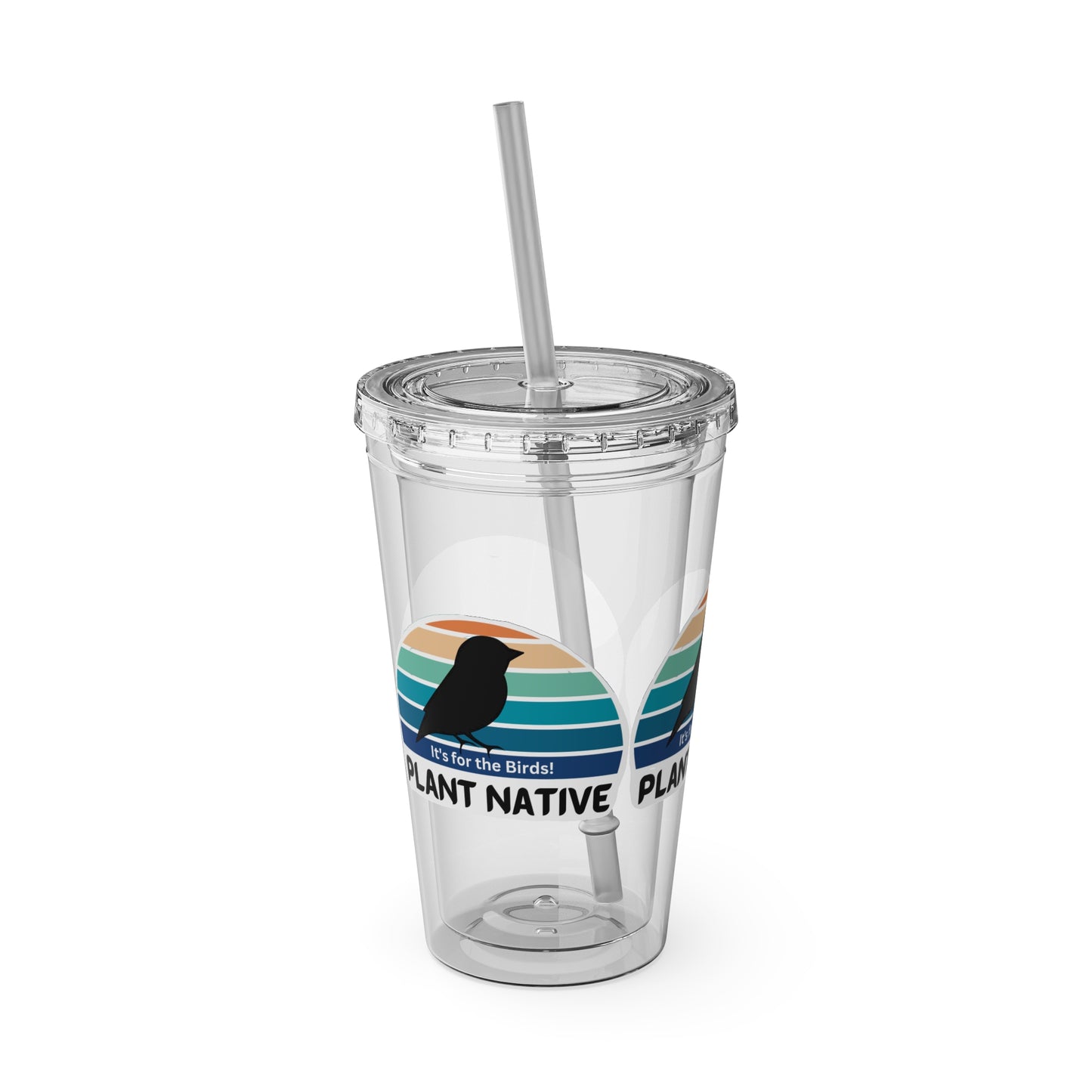 Tumbler with Straw, 16oz, It's For The Birds