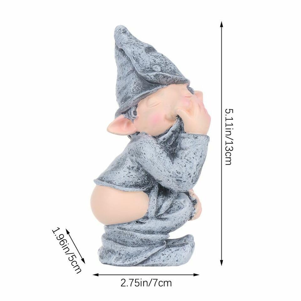 THE PERFECT PART Gnome Decor - Funny Pooping Mini Gnome Statue, Naughty Resin Garden Gnome for Decor, Naked Miniature Dwarf Gnome Figurine for Home Garden Ornament, Funny Lawn Gnome Statue