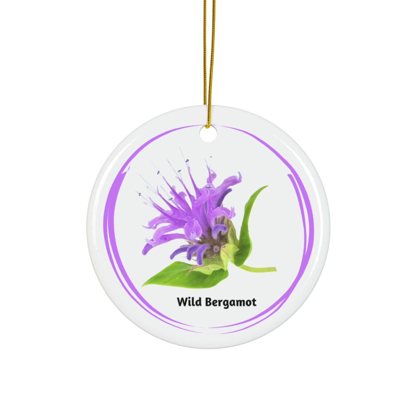 Ceramic Ornament, Wild Bergamot, Double-Sided (1pc, 3pcs, 5pcs, 10pcs)