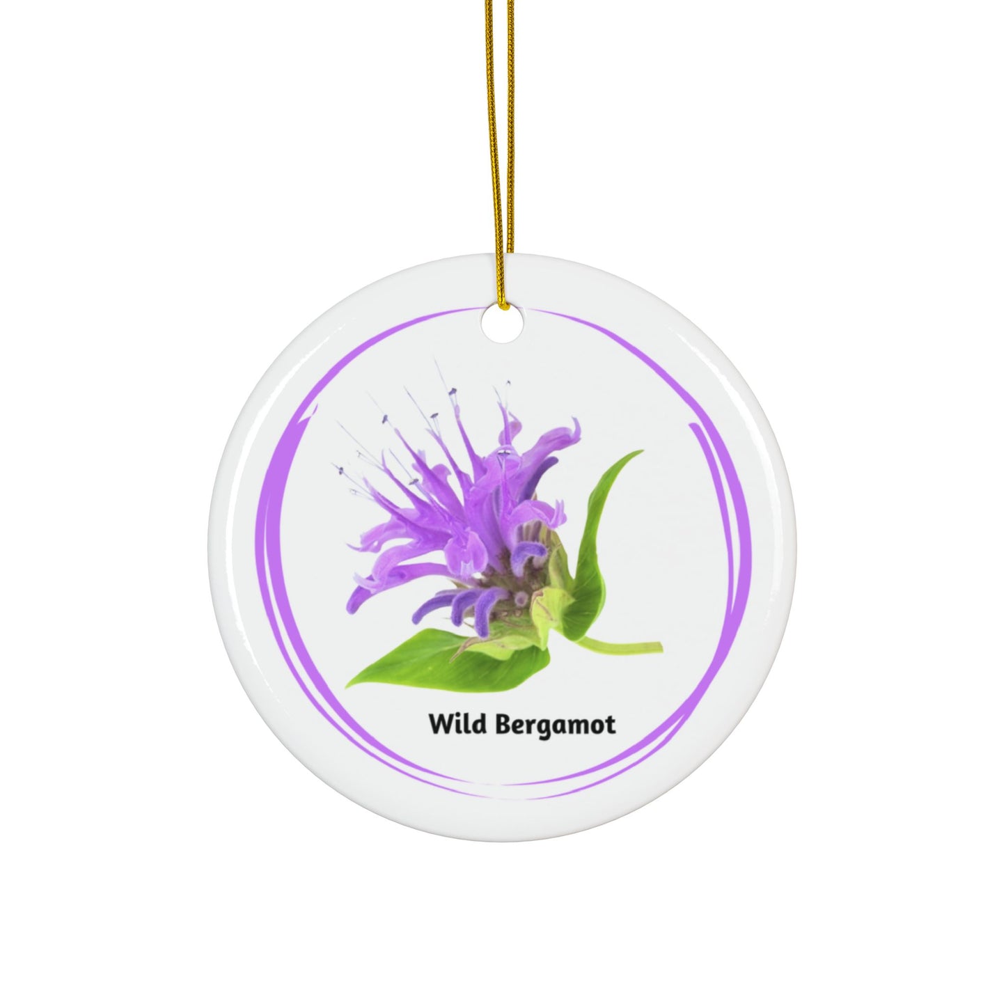 Ceramic Ornament, Wild Bergamot, Double-Sided (1pc, 3pcs, 5pcs, 10pcs)
