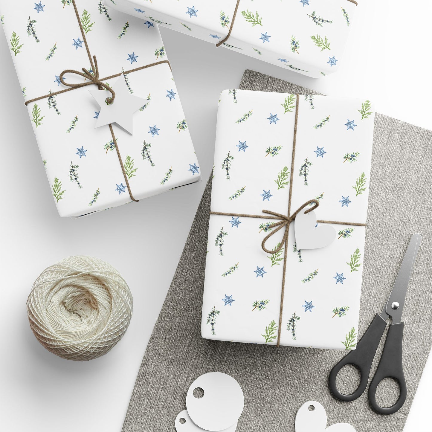Wrapping Paper, Juniper Berry - White