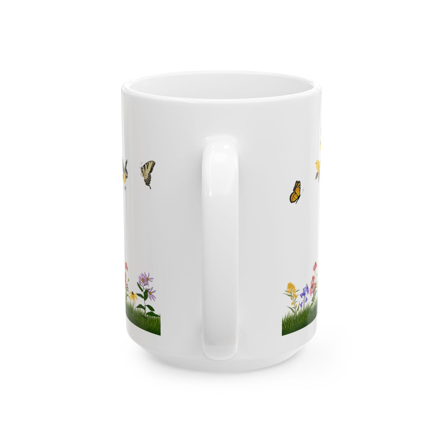 Ceramic Mug, (11oz, 15oz), Native Plants, Birds & Pollinators