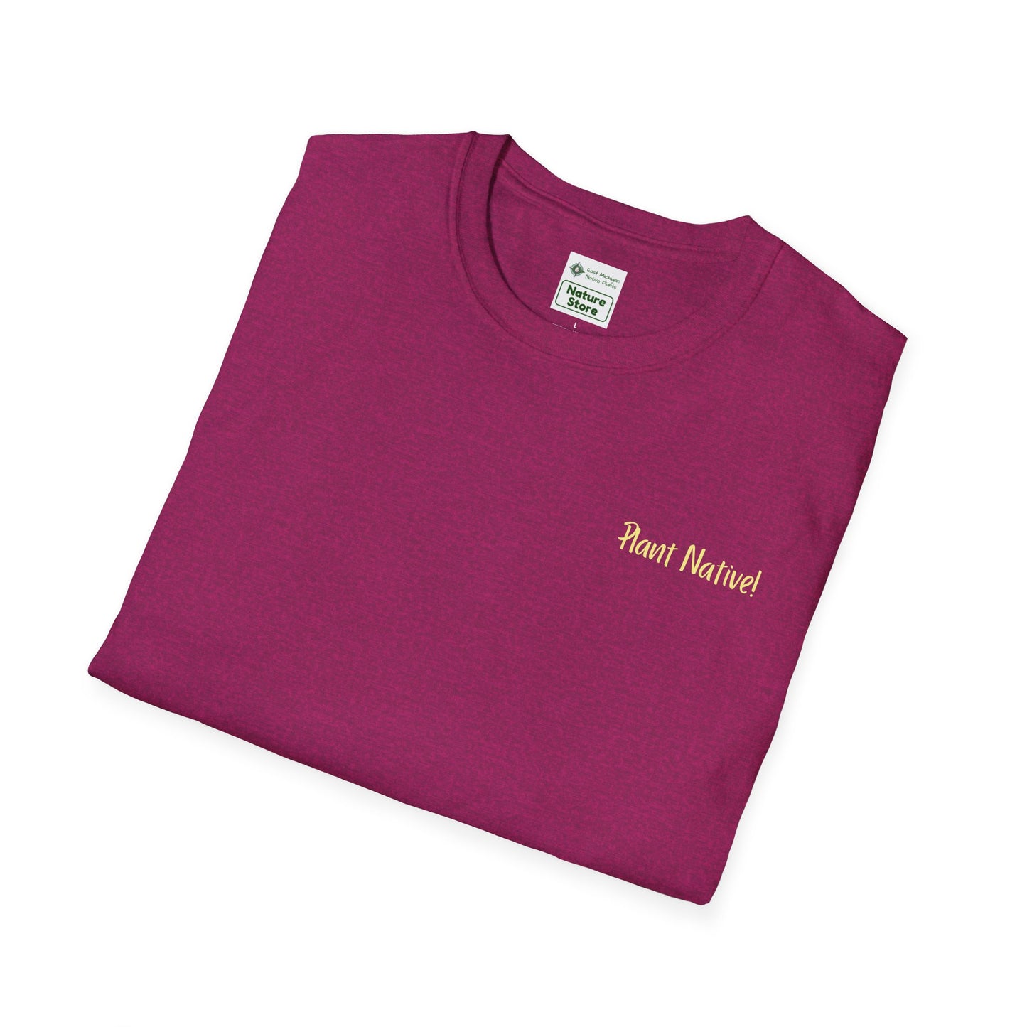 Unisex Softstyle T-Shirt I Love Native Plants, Asters (Back)