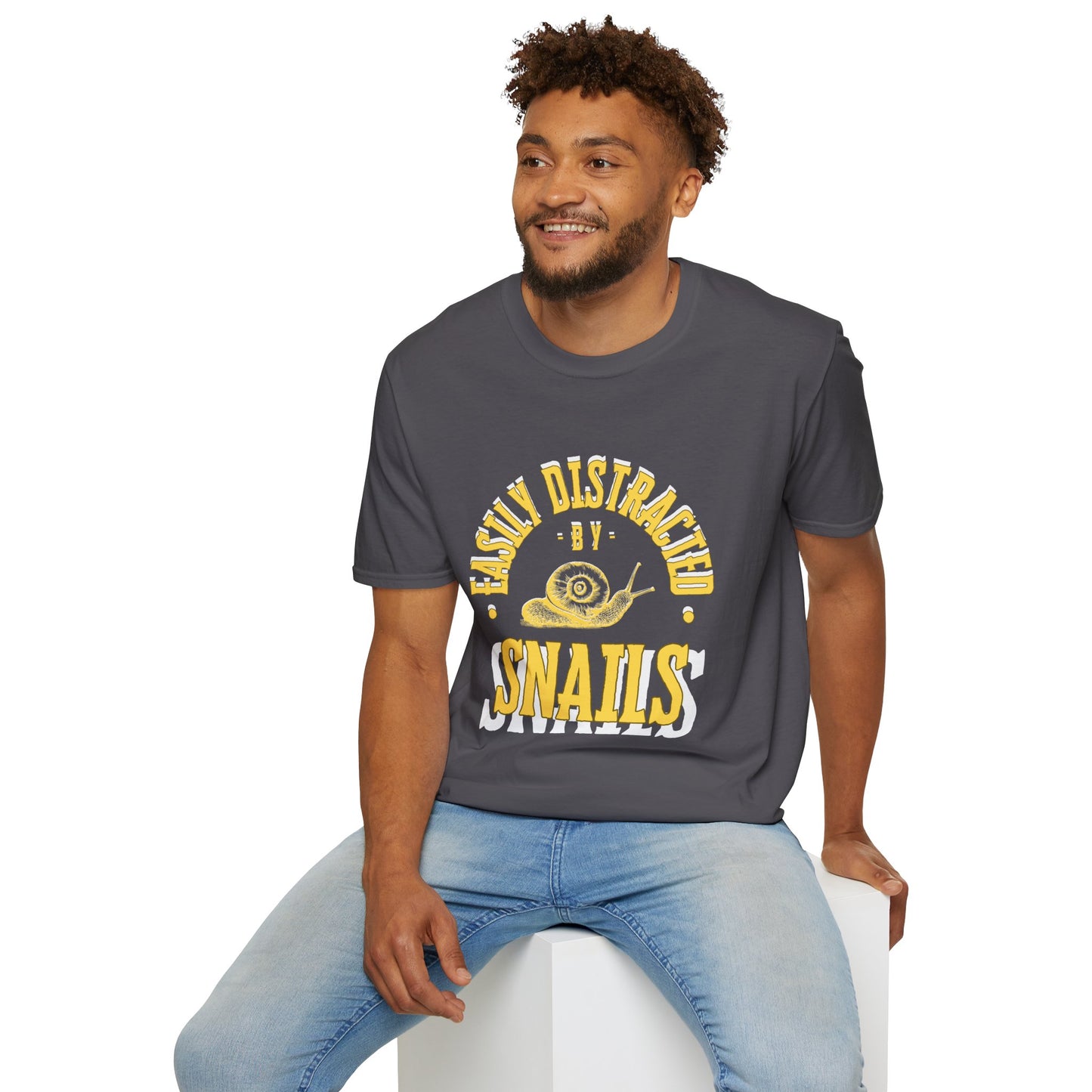 Unisex Softstyle T-Shirt, Distracted by Snails