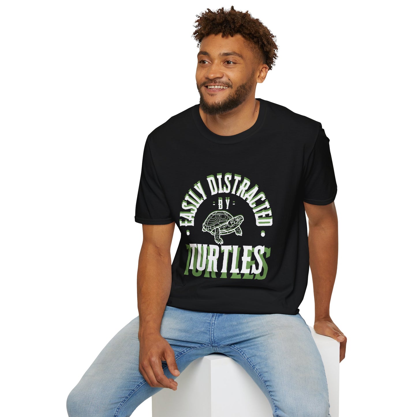 Unisex Softstyle T-Shirt, Distracted by Turtles