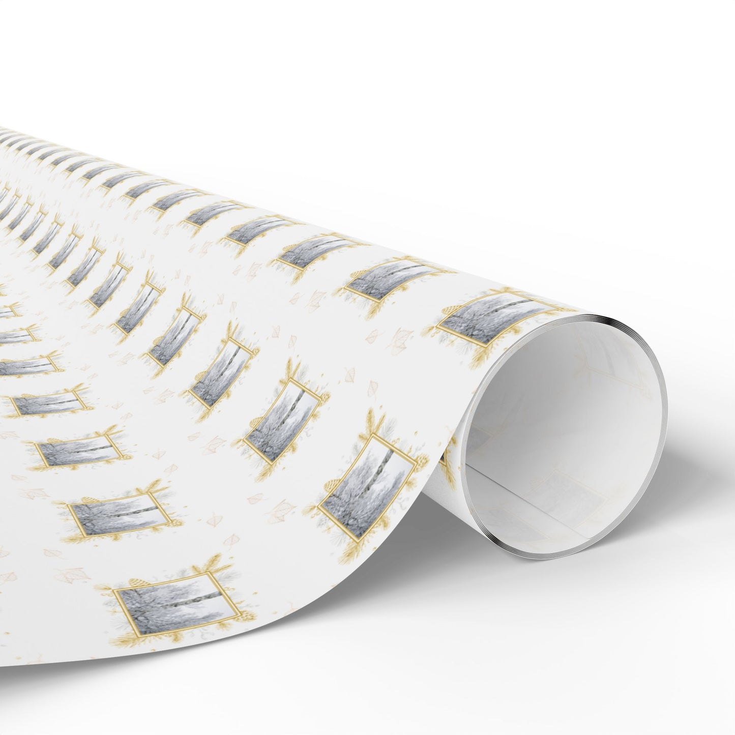 Wrapping Paper, Icy Birch - White