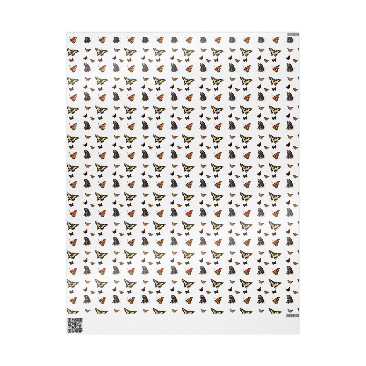 Wrapping Paper, Native Butterflies - White