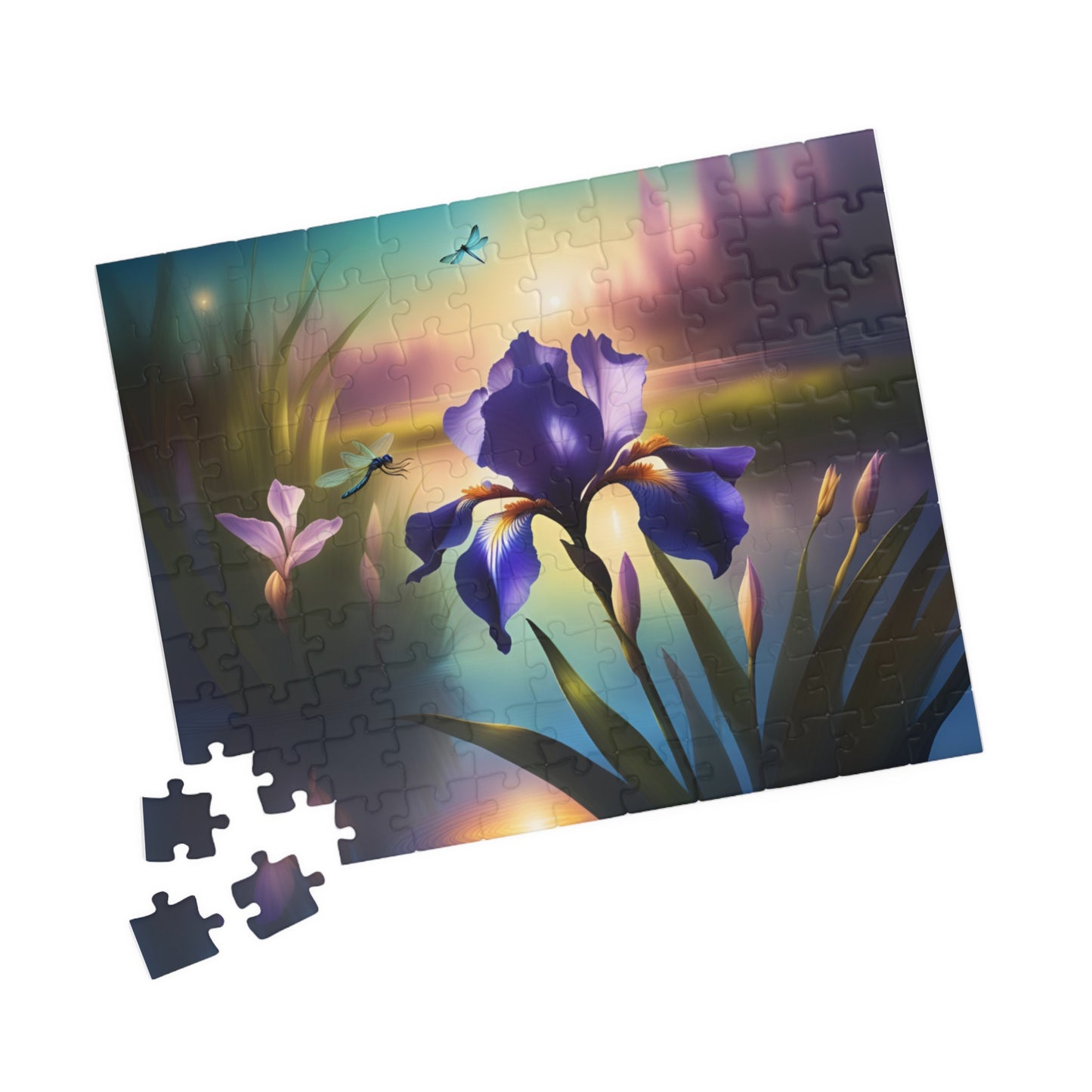 Puzzle, Blue Flag Iris & Dragonflies (110, 252, 520, 1014-piece)