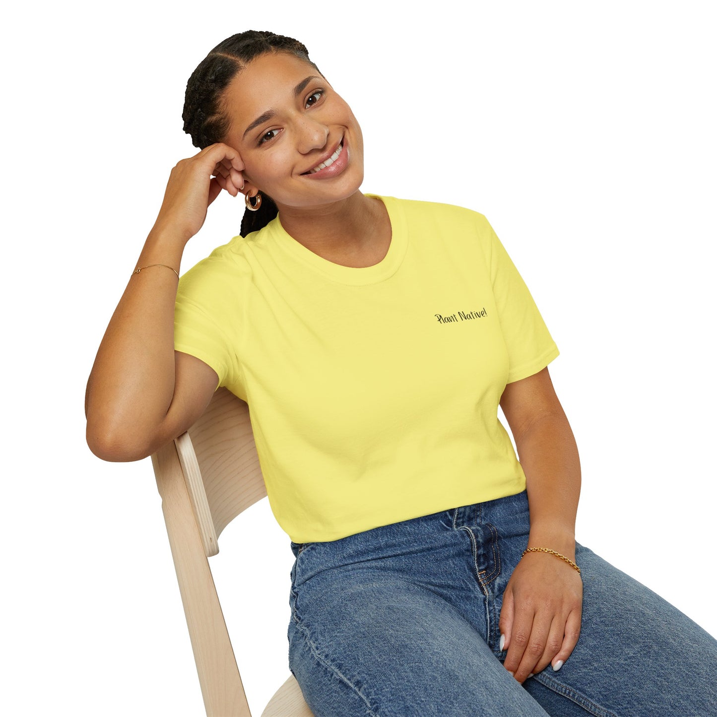 Unisex Softstyle T-Shirt I Love Native Plants, Asters (Back)