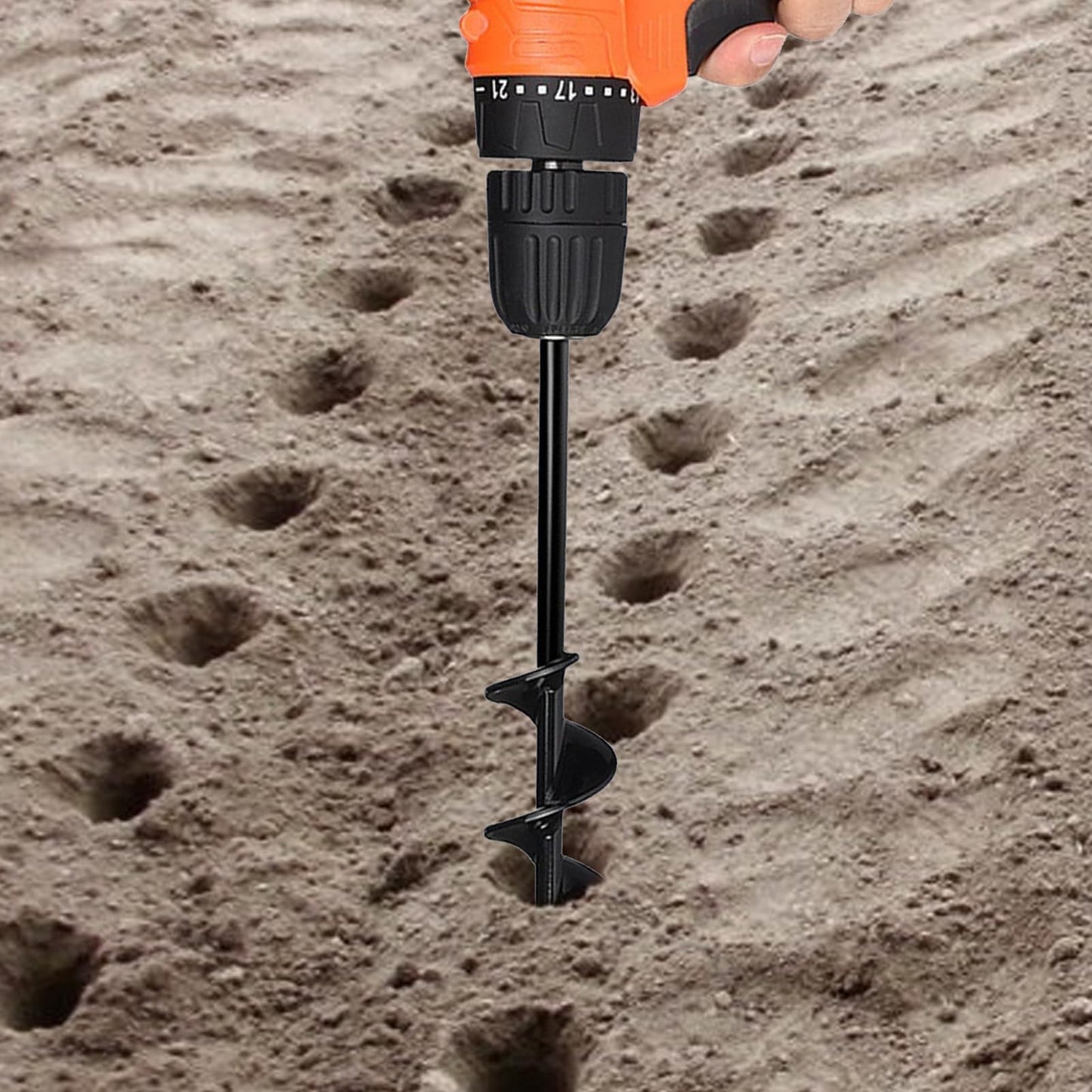 Auger Drill Bit for Planting 2"x14.5" LEONTOOL Garden Ground Earth Spiral Drill Bit and Bulb Planter Tool for 3/8" Hex Drive Drill, for Post Hole Digger Bulb Bedding Digging Plant Rapid Planter