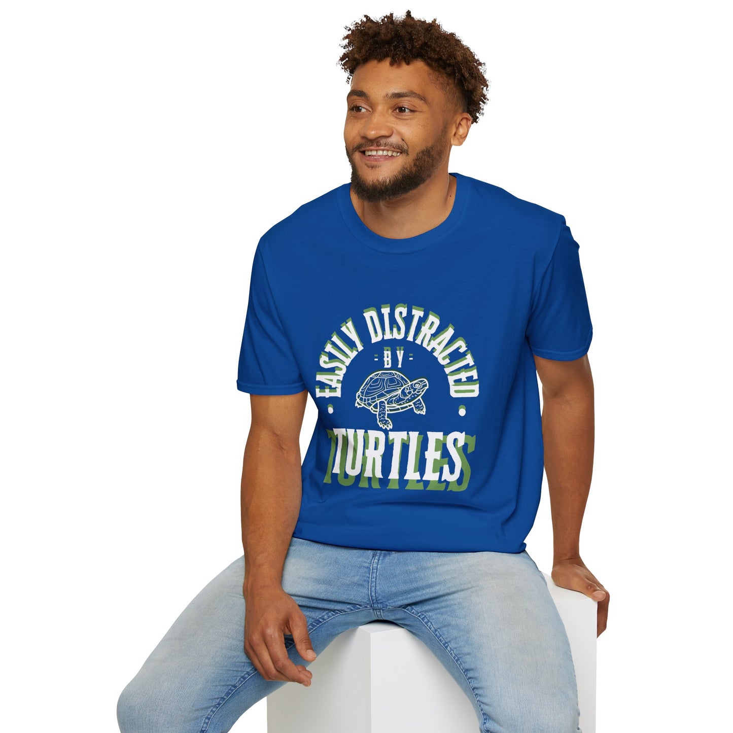 Unisex Softstyle T-Shirt, Distracted by Turtles