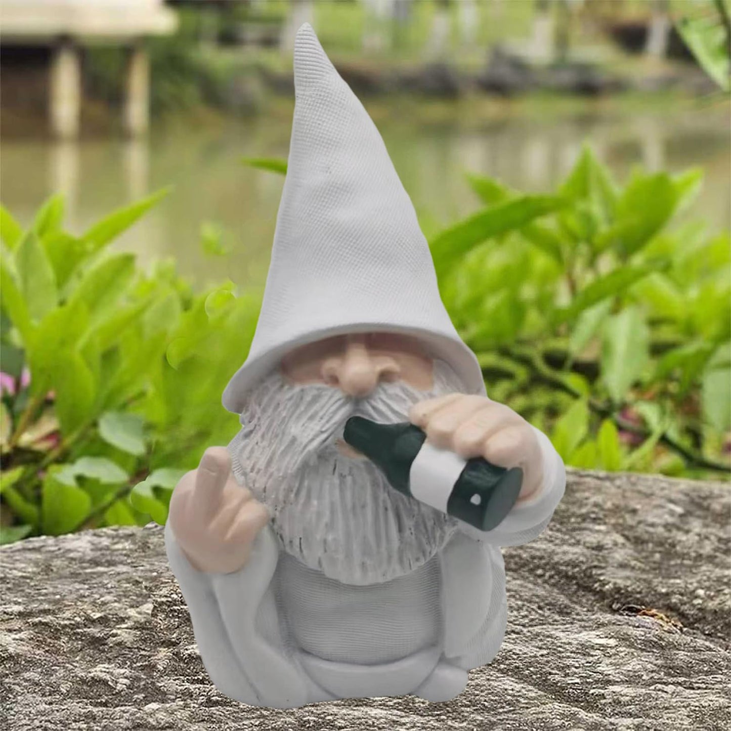 MINICAR Funny Middle Finger Garden Gnomes Statues Outdoor Decor, Drinking Gnome Sculptures Yard Patio Decorations Naughty Gifts