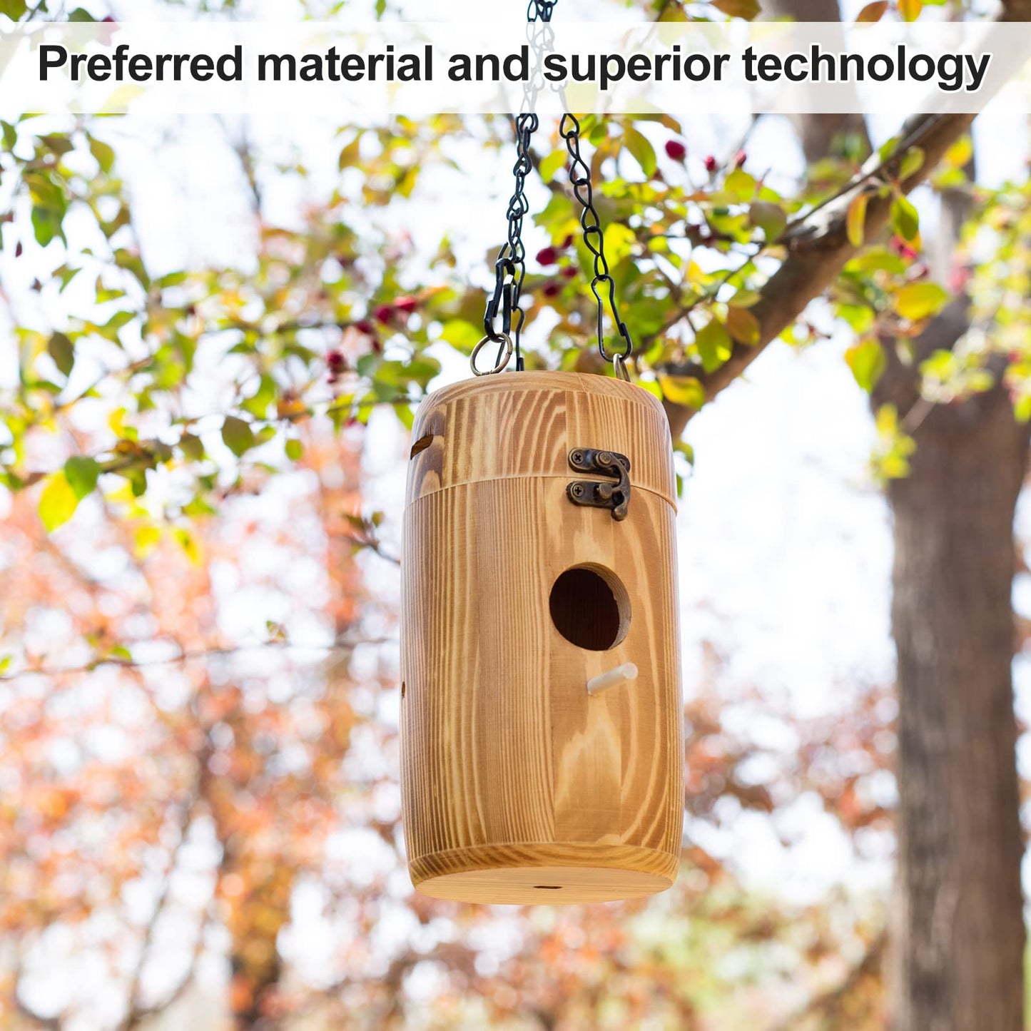 HYFPPET Hummingbird Houses,Bird Houses for Outside Hanging Wooden Wren House for Nesting Chickadee Birdhouse DIY Crafts Gift Garden Decorative Hanging Bird House for Outdoors6.7x3.95”…