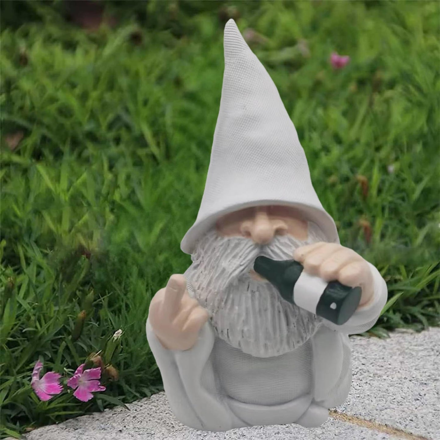 MINICAR Funny Middle Finger Garden Gnomes Statues Outdoor Decor, Drinking Gnome Sculptures Yard Patio Decorations Naughty Gifts