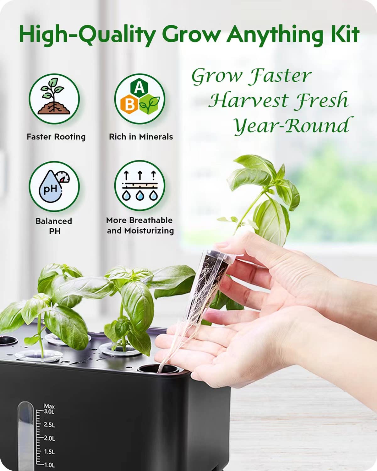 GardenCube 160pcs Hydroponic Pods Kit: Grow Anything Kit with 40 Grow Sponges, 40 Grow Baskets, 40 Grow Domes, 40 Pod Labels - Compatible with Hydroponics Supplies from All Brands