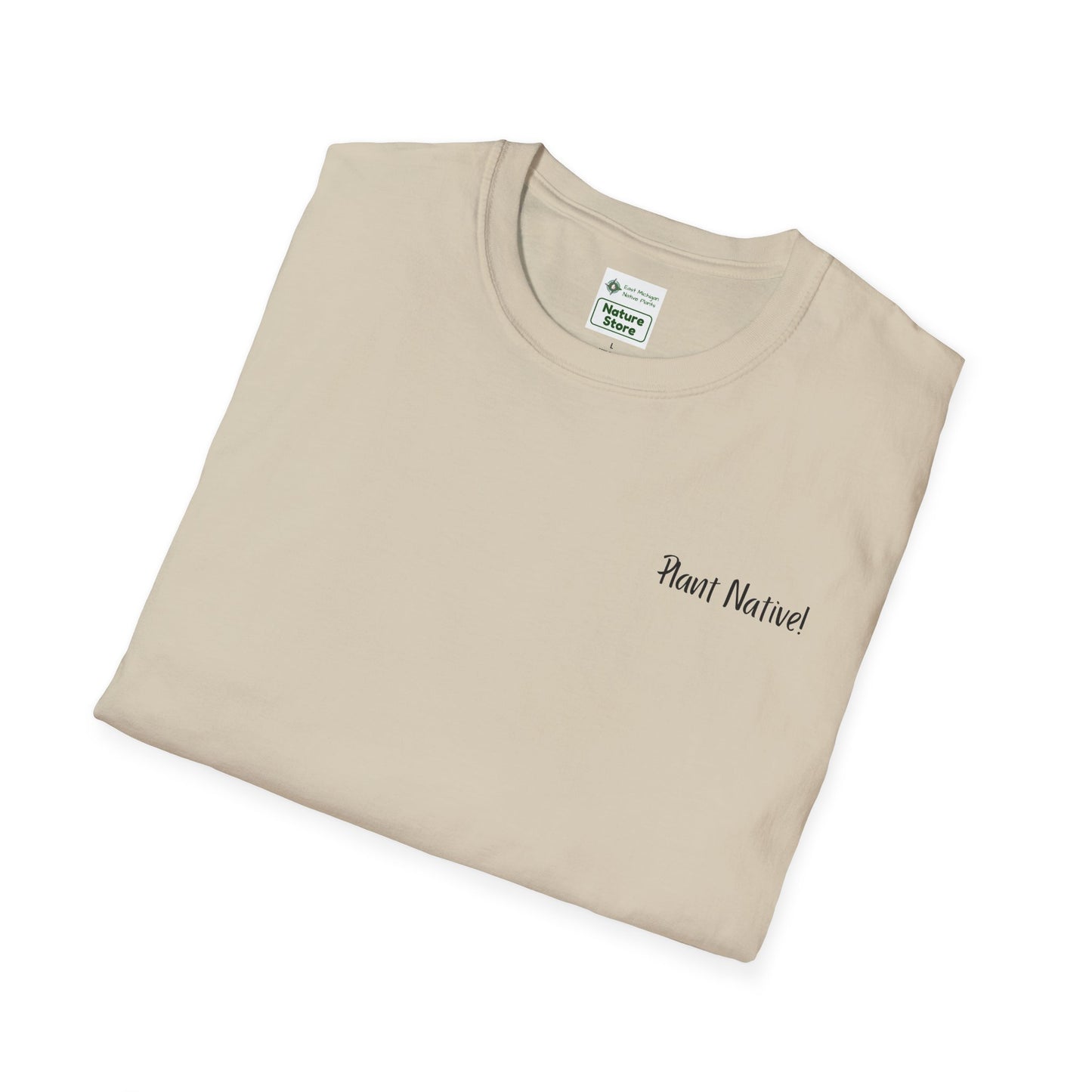 Unisex Softstyle T-Shirt I Love Native Plants, Asters (Back)