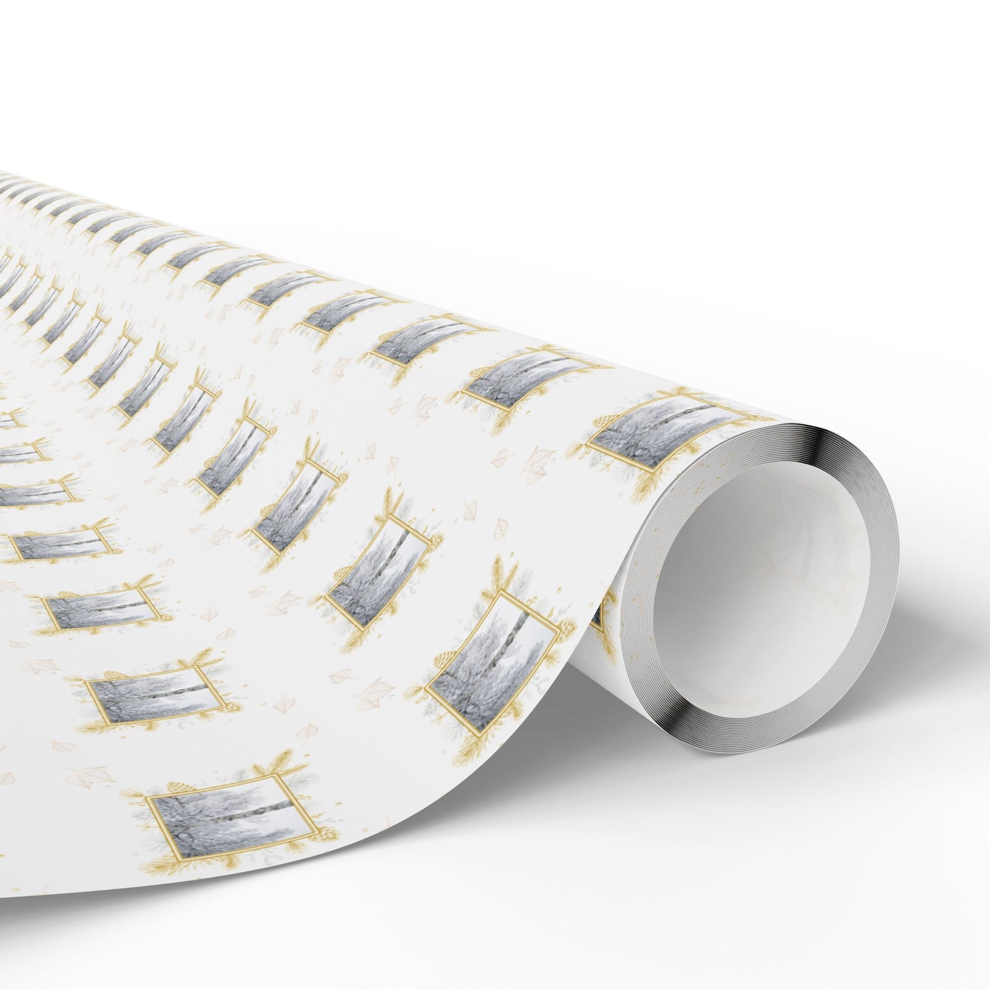 Wrapping Paper, Icy Birch - White