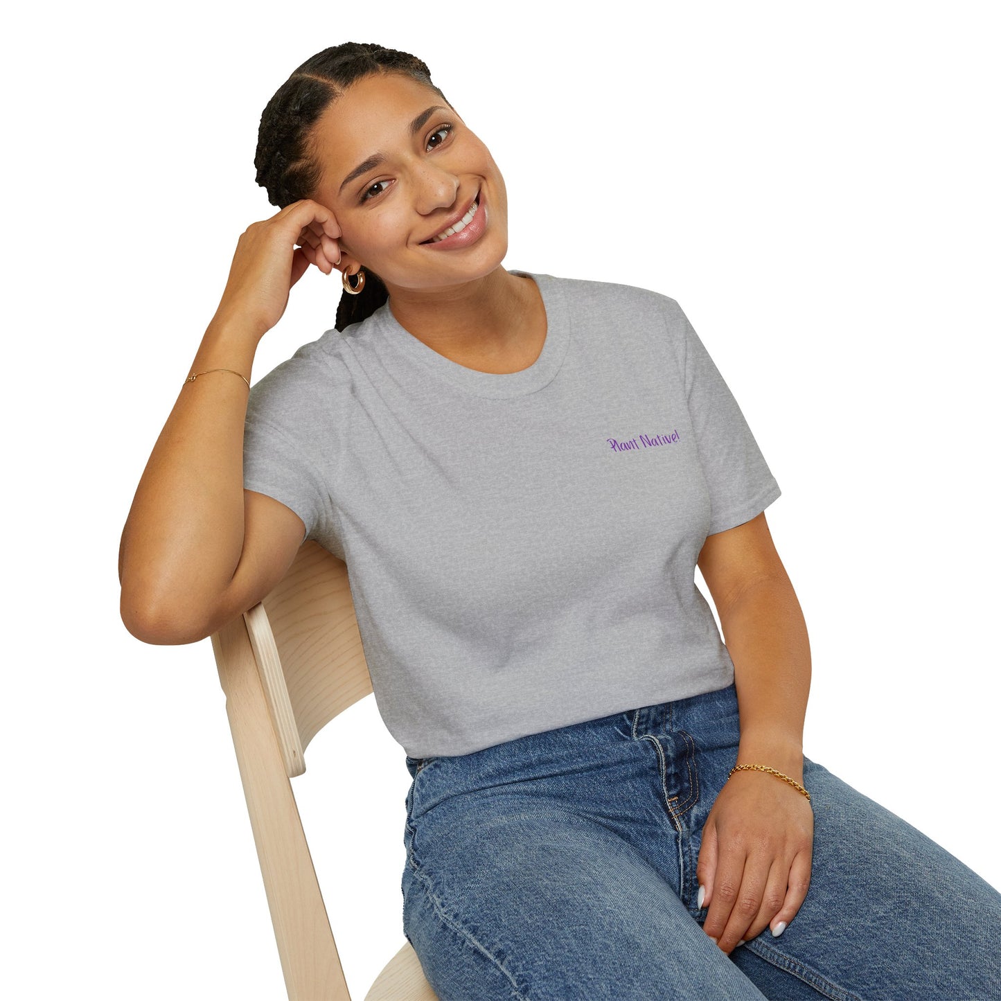 Unisex Softstyle T-Shirt I Love Native Plants, Asters (Back)