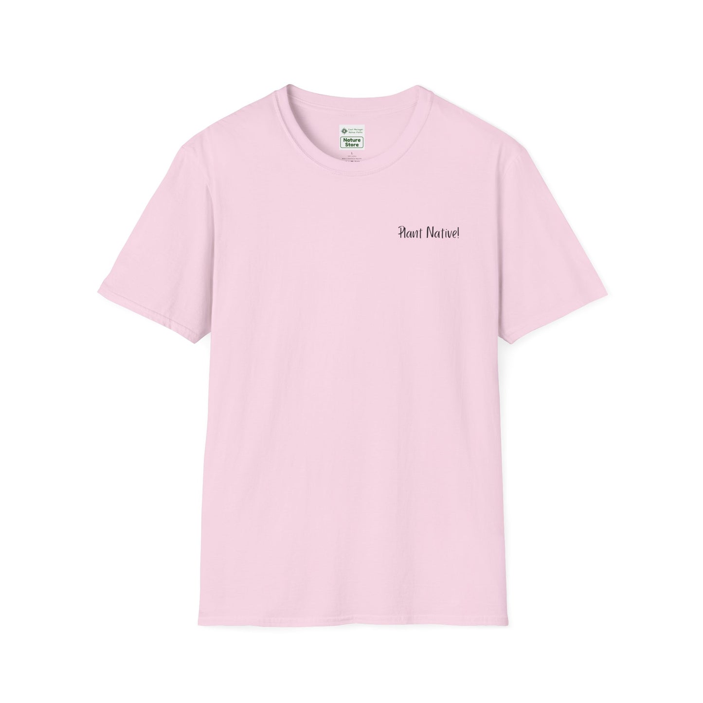 Unisex Softstyle T-Shirt I Love Native Plants, Asters (Back)
