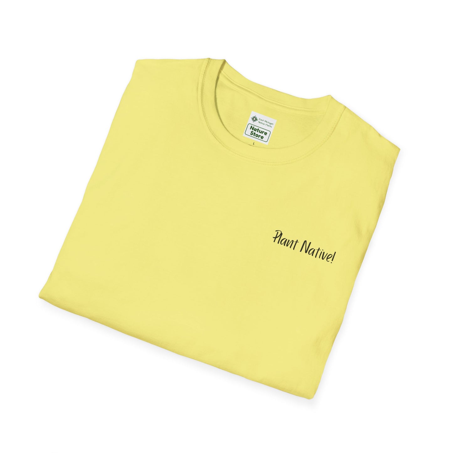 Unisex Softstyle T-Shirt I Love Native Plants, Asters (Back)