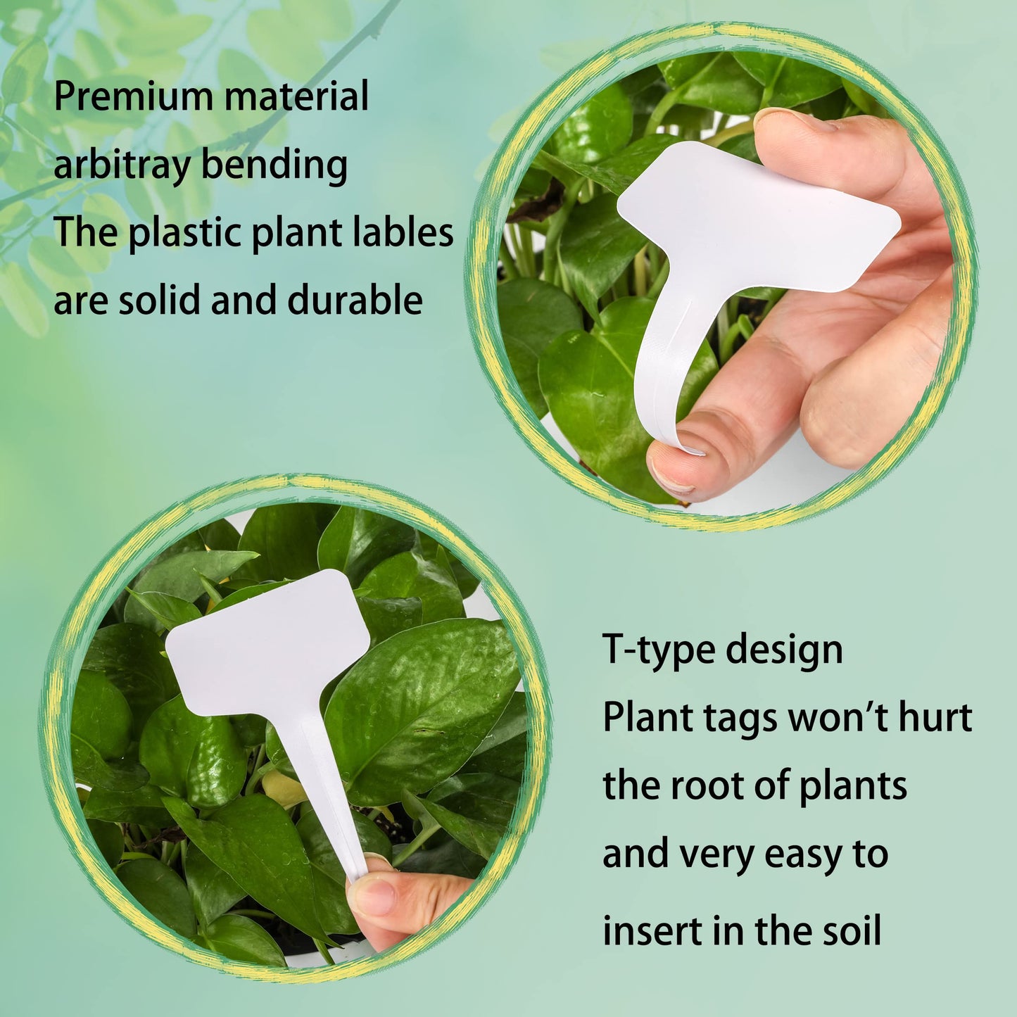 Tags/Labels, 200Pcs 4 InchT-Type Plant Name Tags Garden Labels Markers Nursery Plastic Garden Tag for Outdoor Garden Waterproof Plant Label Stakes with Permanent Marking Pen