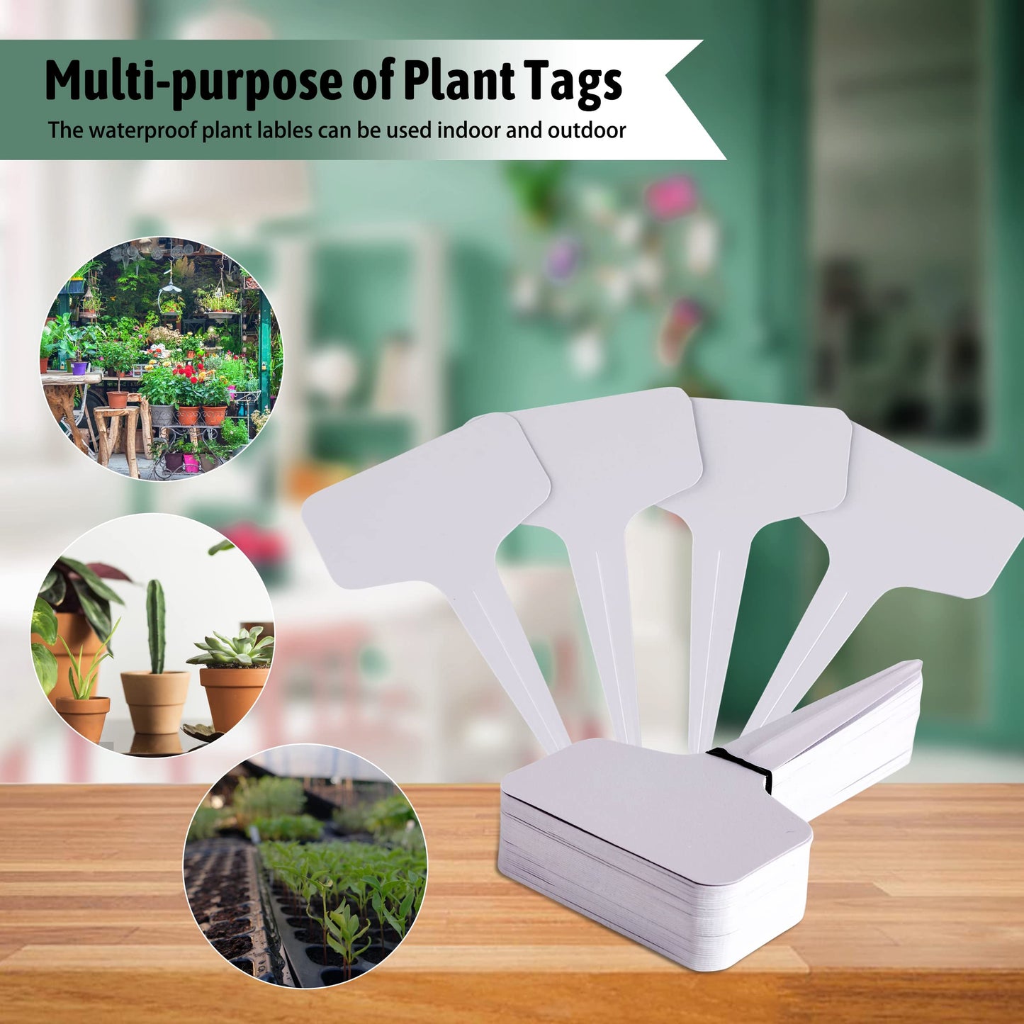 Tags/Labels, 200Pcs 4 InchT-Type Plant Name Tags Garden Labels Markers Nursery Plastic Garden Tag for Outdoor Garden Waterproof Plant Label Stakes with Permanent Marking Pen