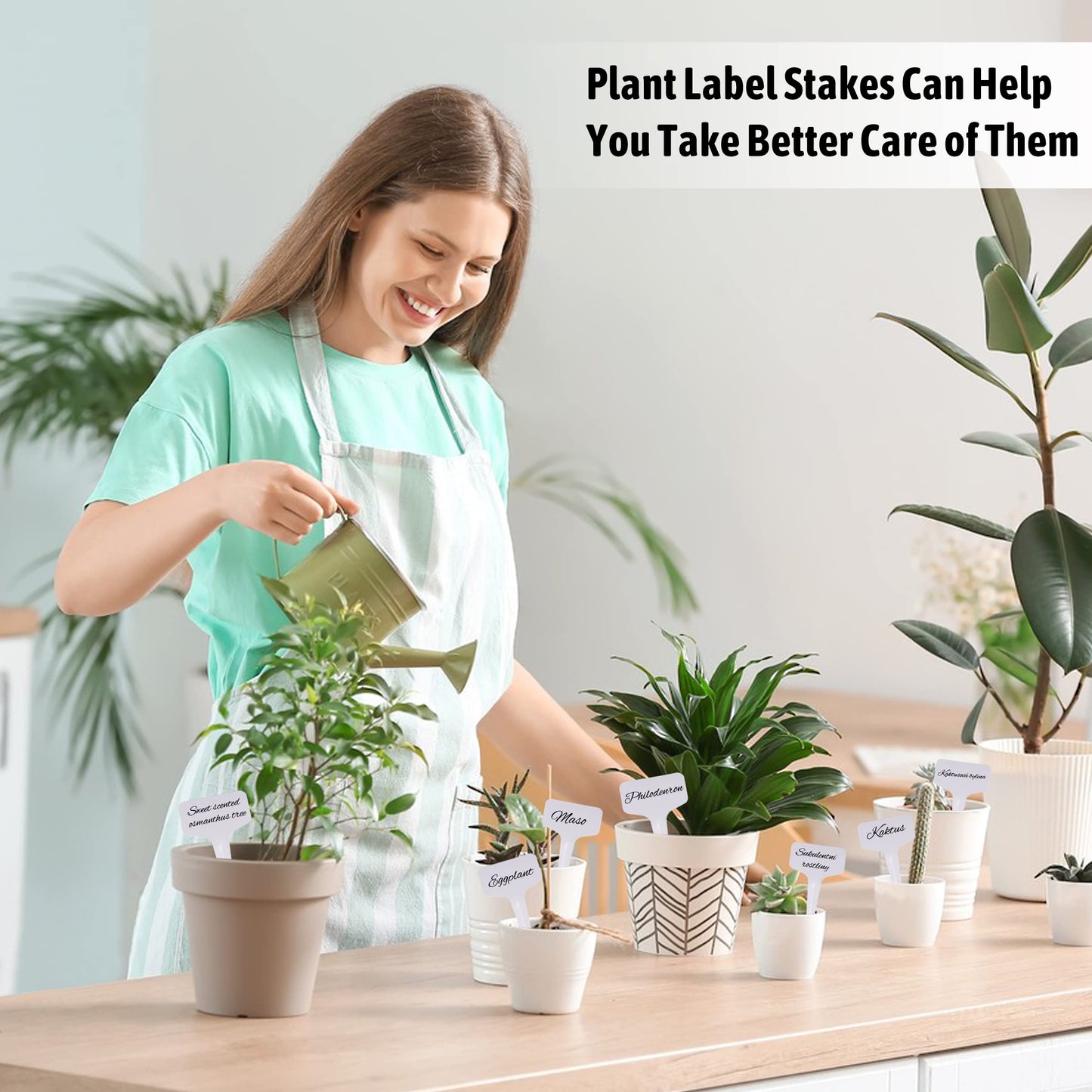 Tags/Labels, 200Pcs 4 InchT-Type Plant Name Tags Garden Labels Markers Nursery Plastic Garden Tag for Outdoor Garden Waterproof Plant Label Stakes with Permanent Marking Pen