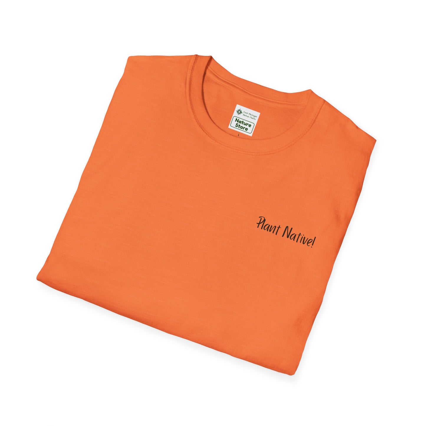 Unisex Softstyle T-Shirt I Love Native Plants, Asters (Back)