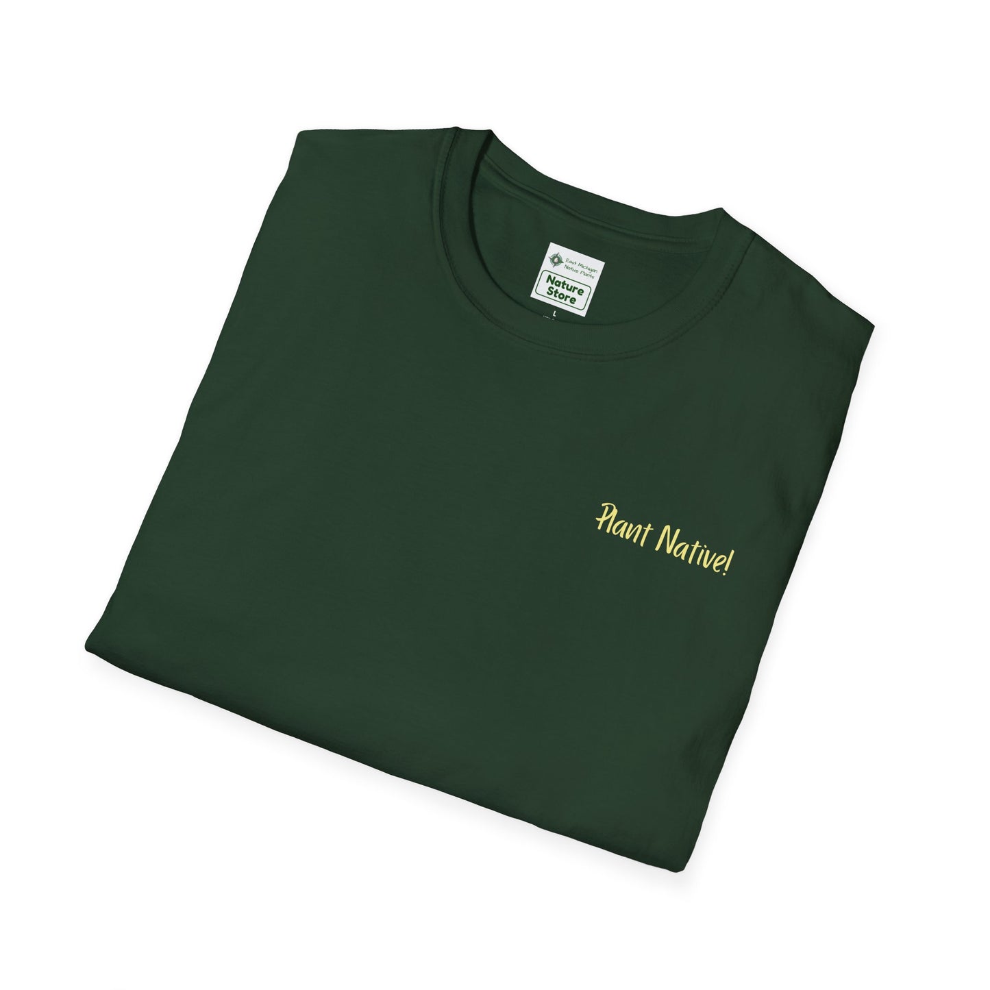 Unisex Softstyle T-Shirt I Love Native Plants, Asters (Back)