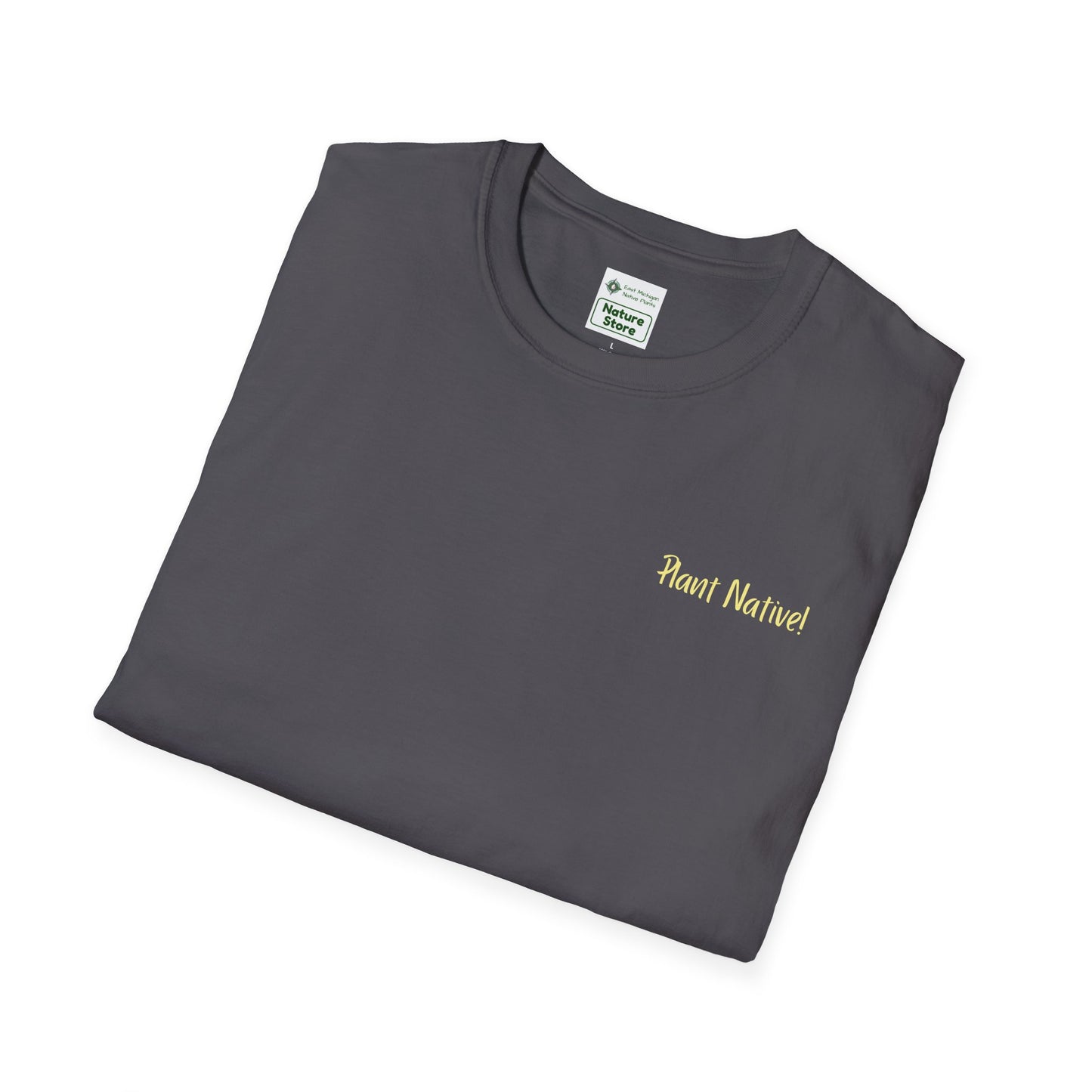 Unisex Softstyle T-Shirt I Love Native Plants, Asters (Back)