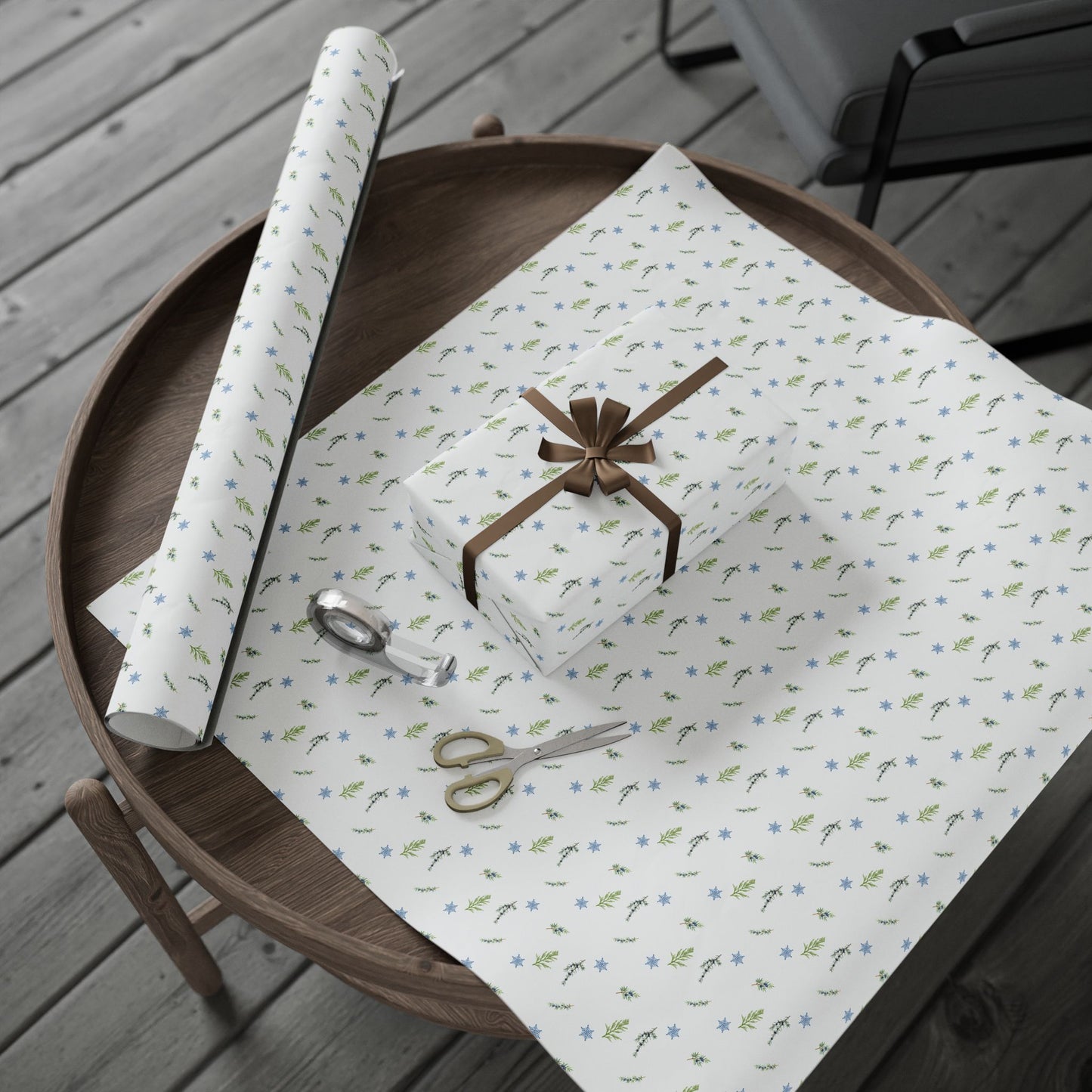 Wrapping Paper, Juniper Berry - White