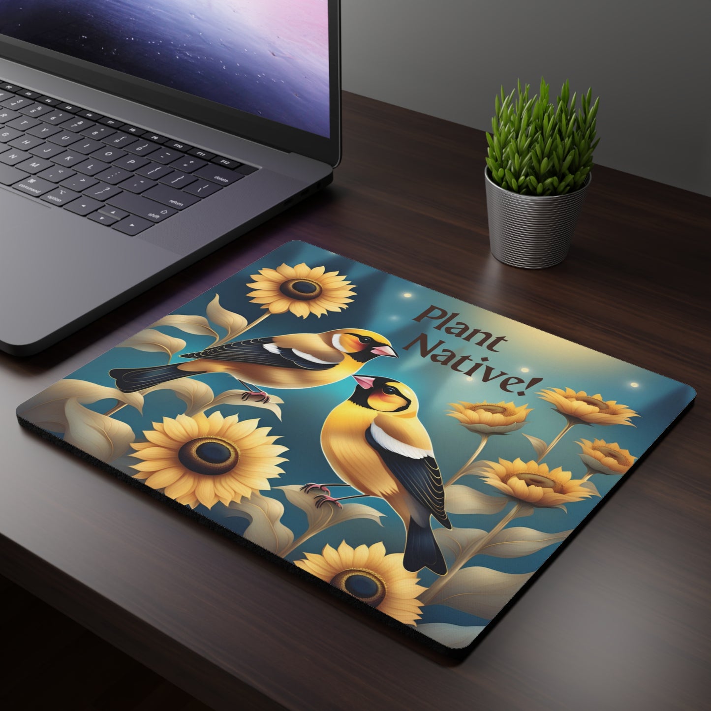 Mouse Pad, Sunflowers & Goldfinches