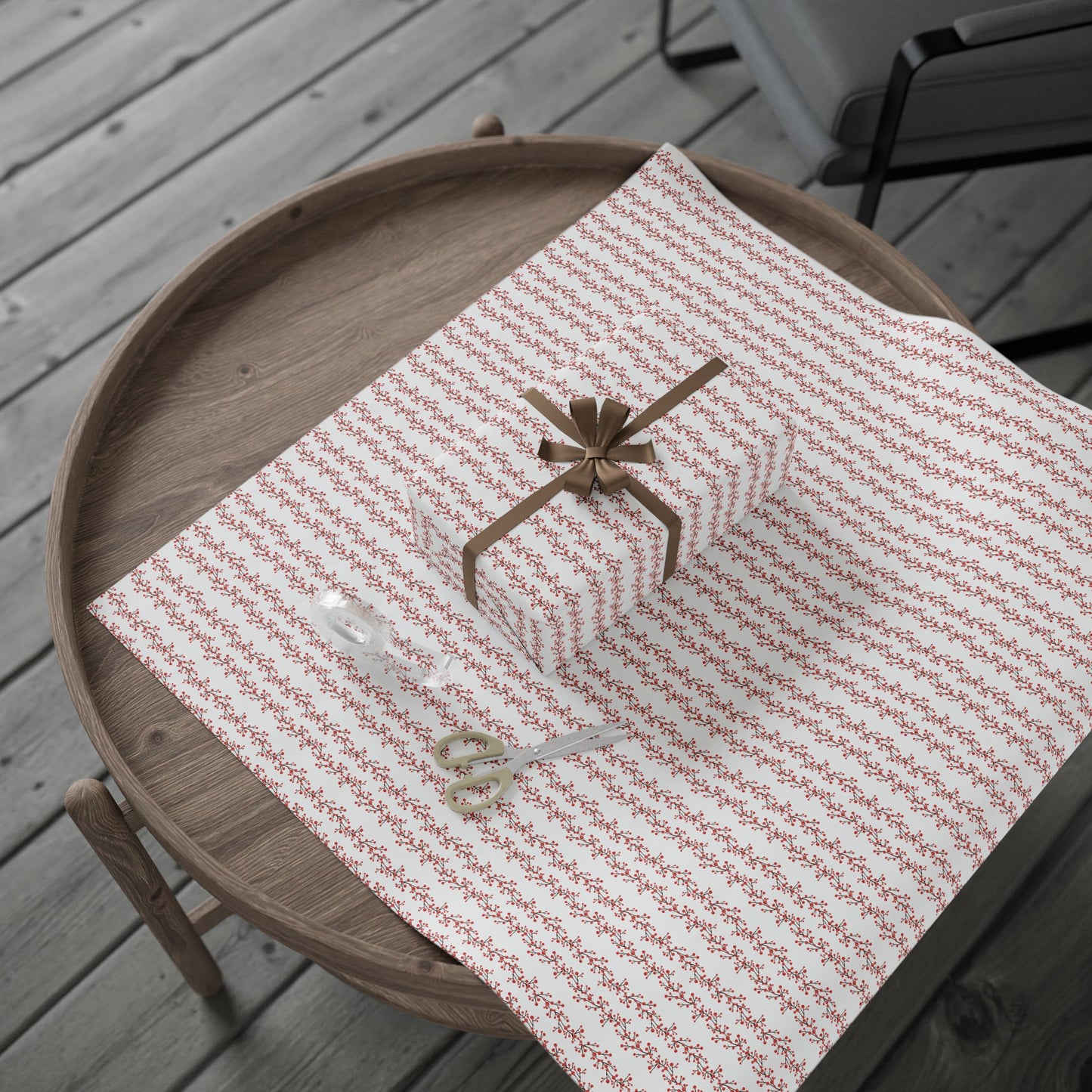 Wrapping Paper, Winterberry - White