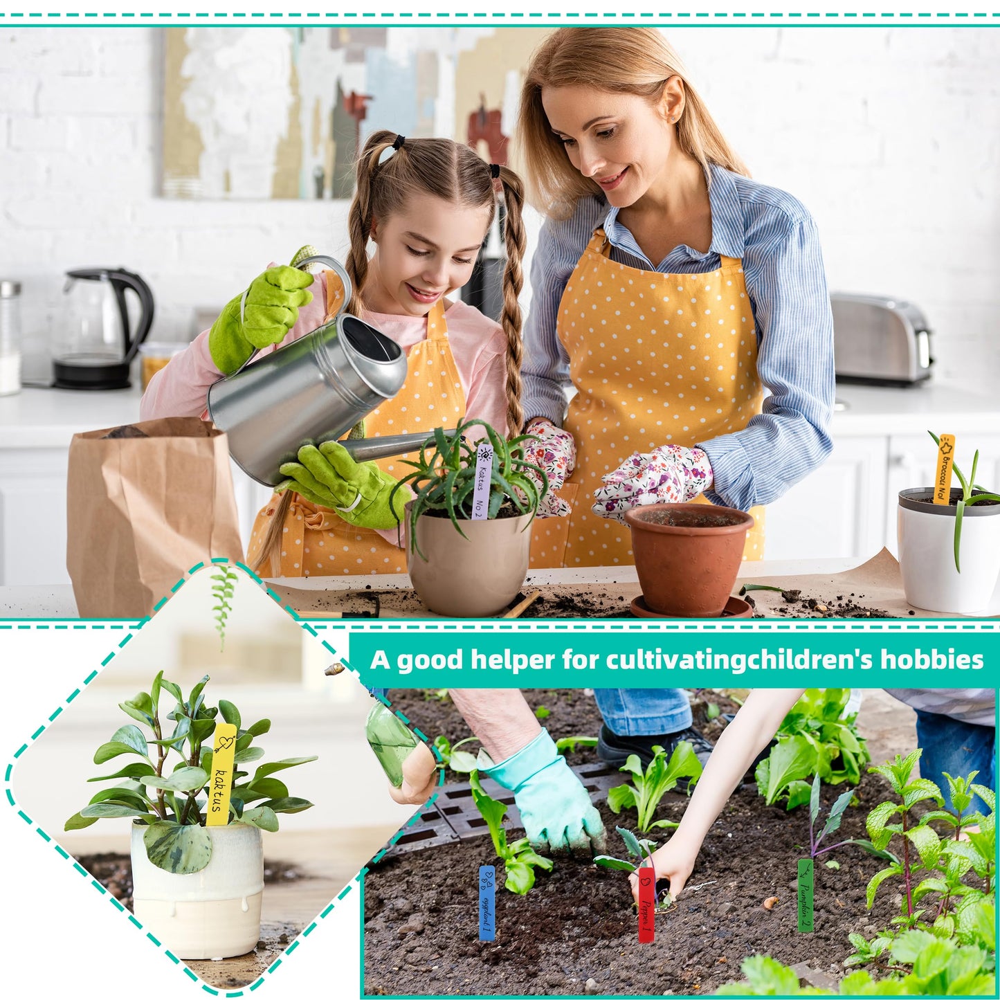 Plant Labels 4 Inch Plastic Plant Name Tags for Seedlings Garden Labels Markers Nursery Plant Tags Seed Labels Stakes with Permanet Marking Pen Plant Markers for Outdoor Garden (Multicolor600)