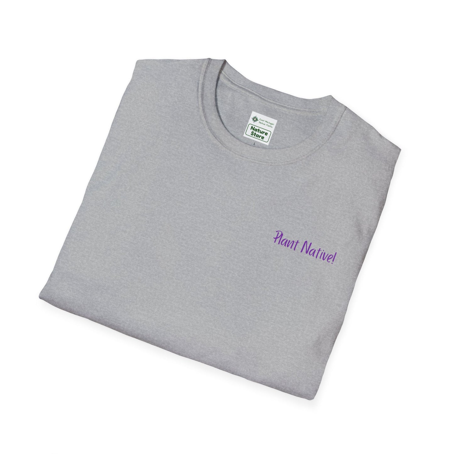 Unisex Softstyle T-Shirt I Love Native Plants, Asters (Back)