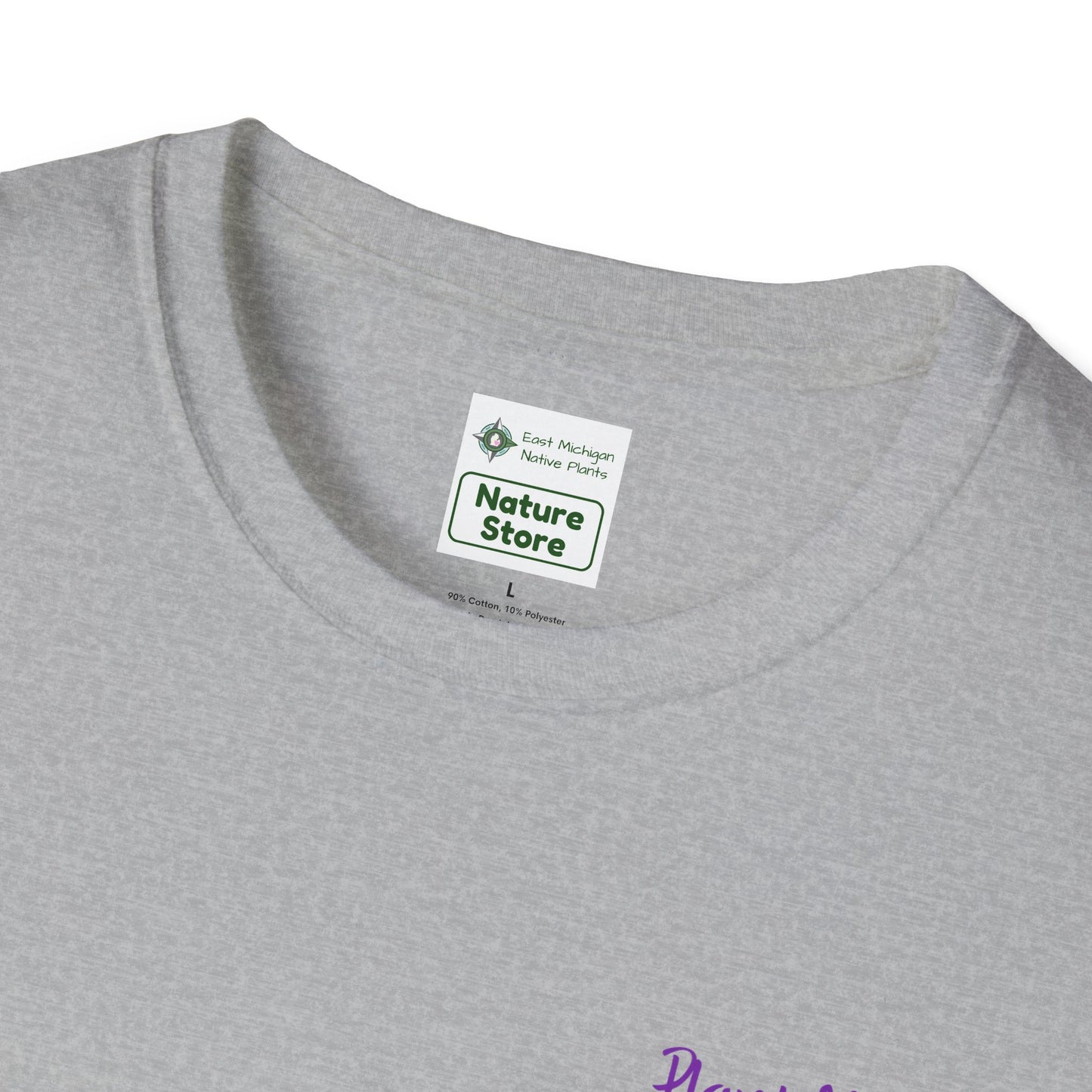 Unisex Softstyle T-Shirt I Love Native Plants, Asters (Back)