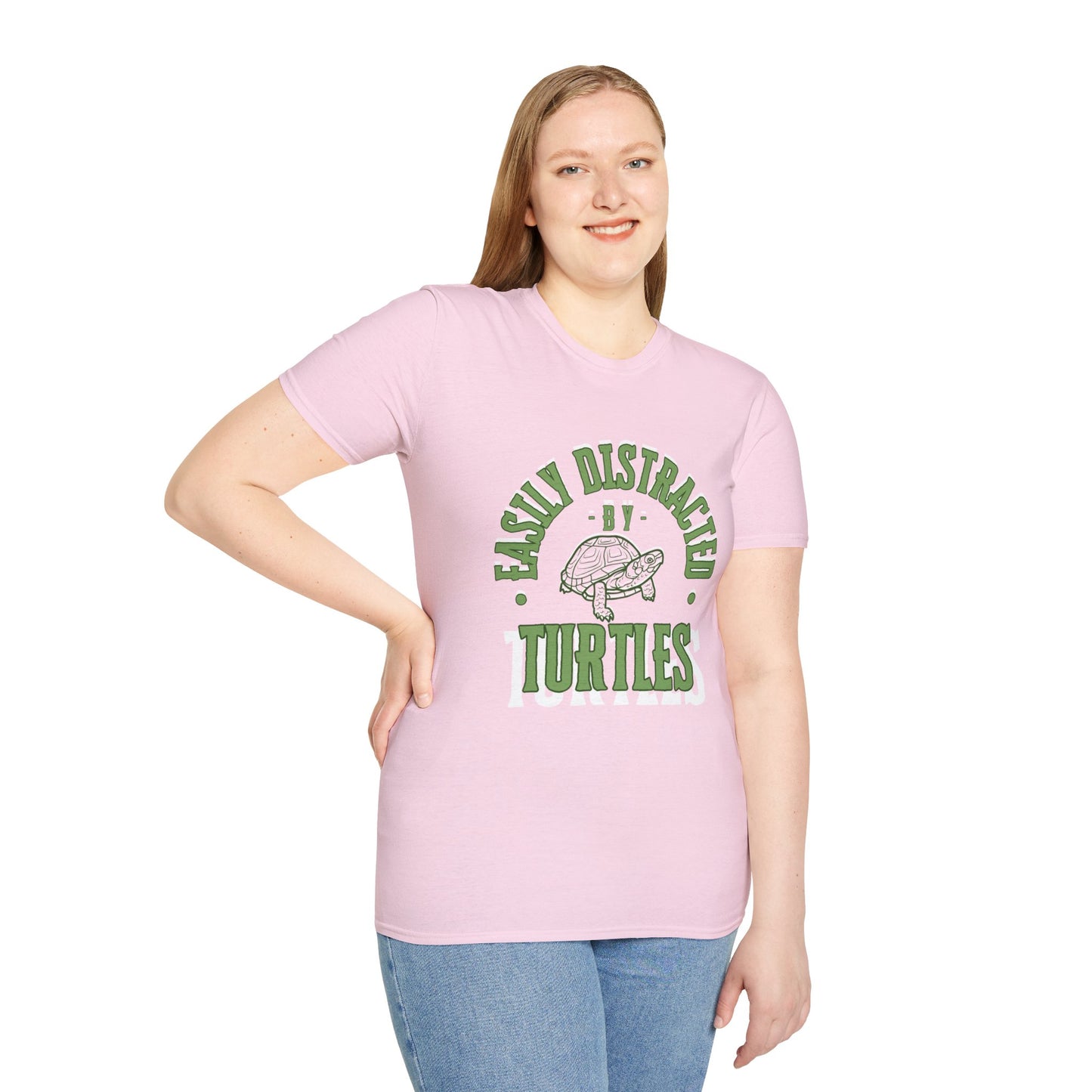 Unisex Softstyle T-Shirt, Distracted by Turtles