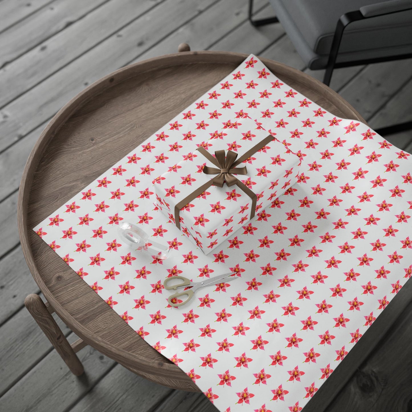 Wrapping Paper, Wild Columbine - White