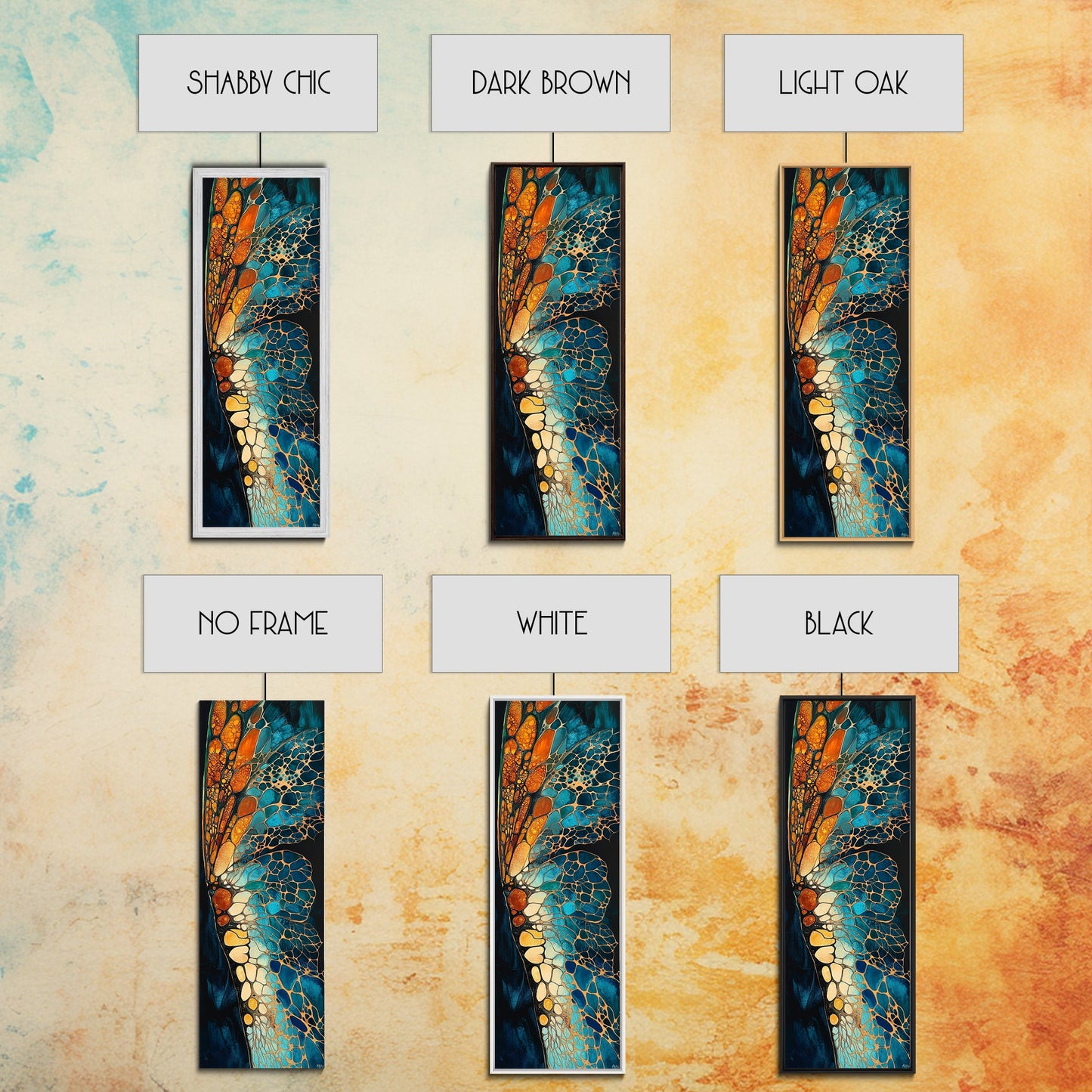 Butterfly wing, mosaic wall art, teal wall art, gemstone painting, sacred geometry wall art, framed canvas print, boho art