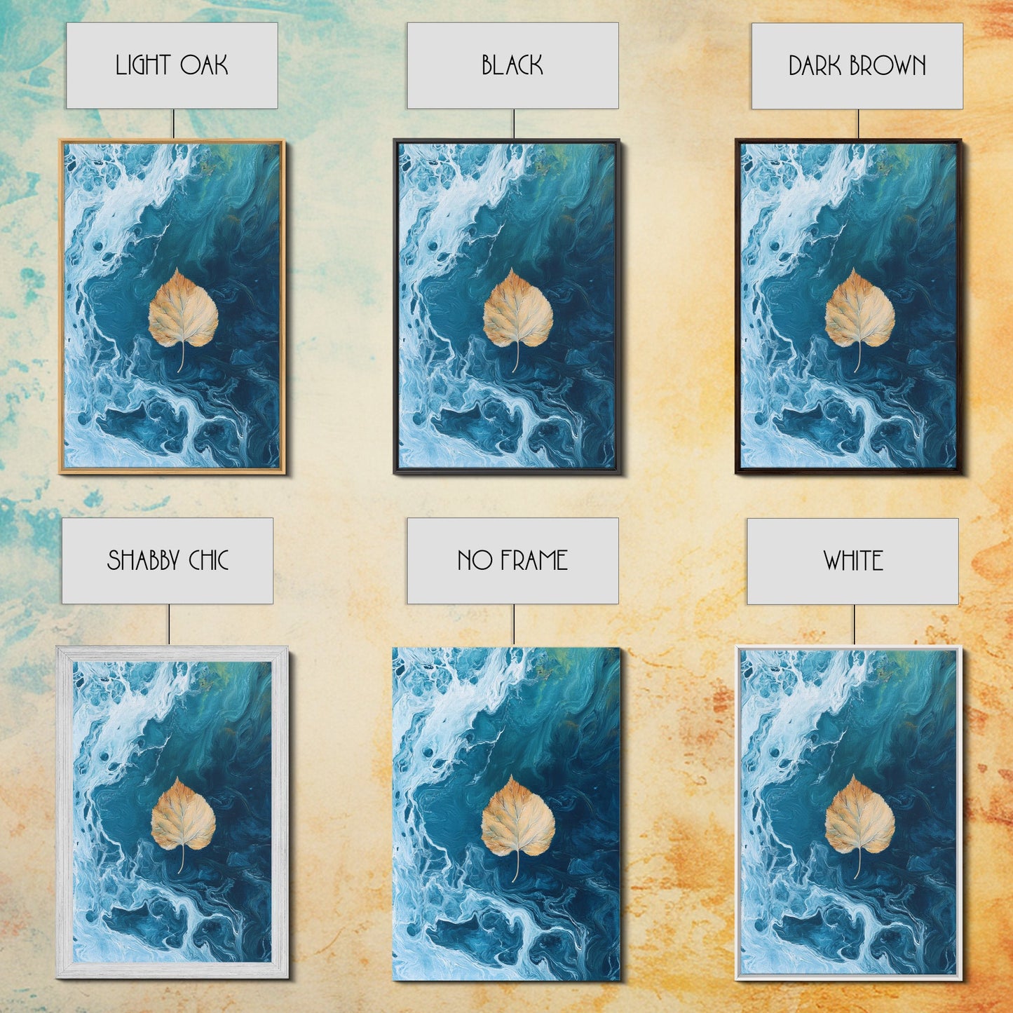 Floating Leaf Painting, Nature Abstract Art, Ocean Inspired Decor, Moody Wall Art, Tranquil Home Decor, Canvas Print