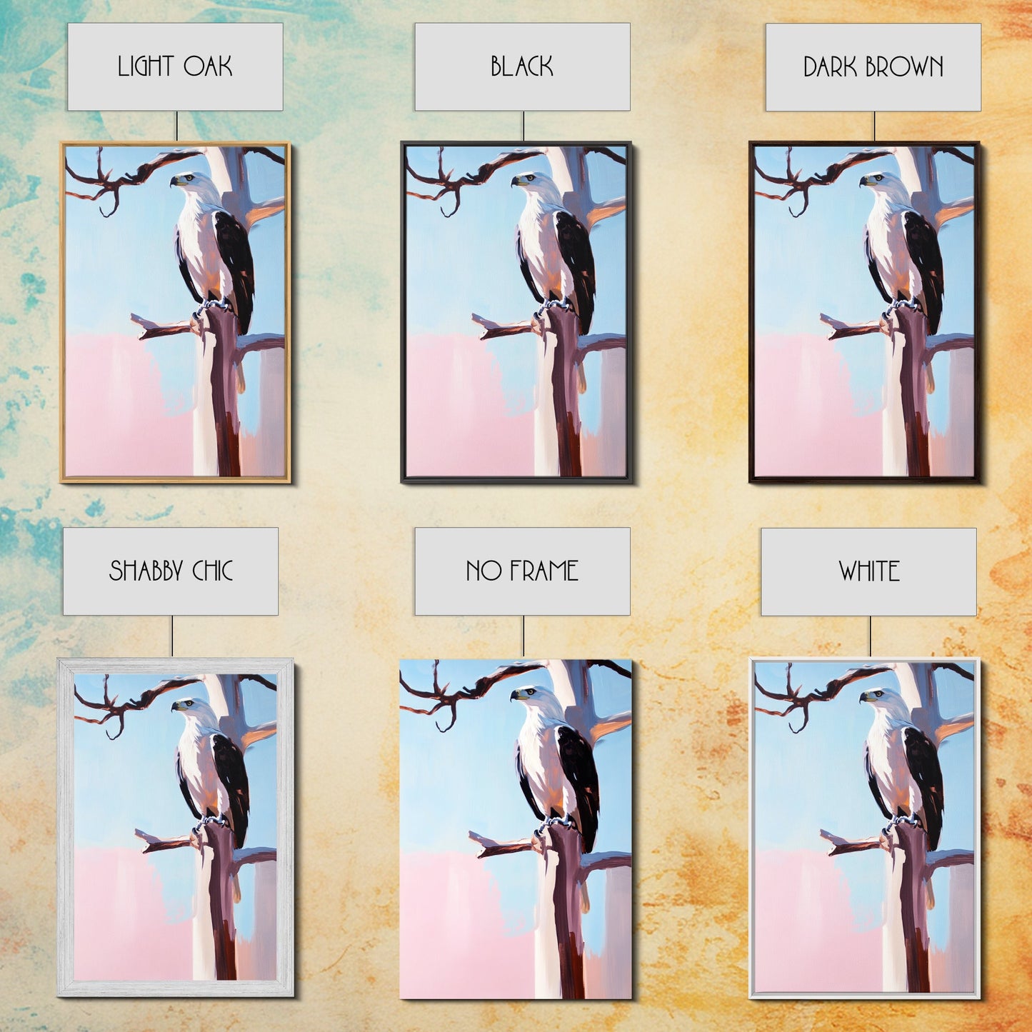 Majestic Eagle, Wildlife Painting, Nature Inspired, Canvas Print, Office Wall Art, Rustic Home Decor, Outdoor Enthusiast Gift