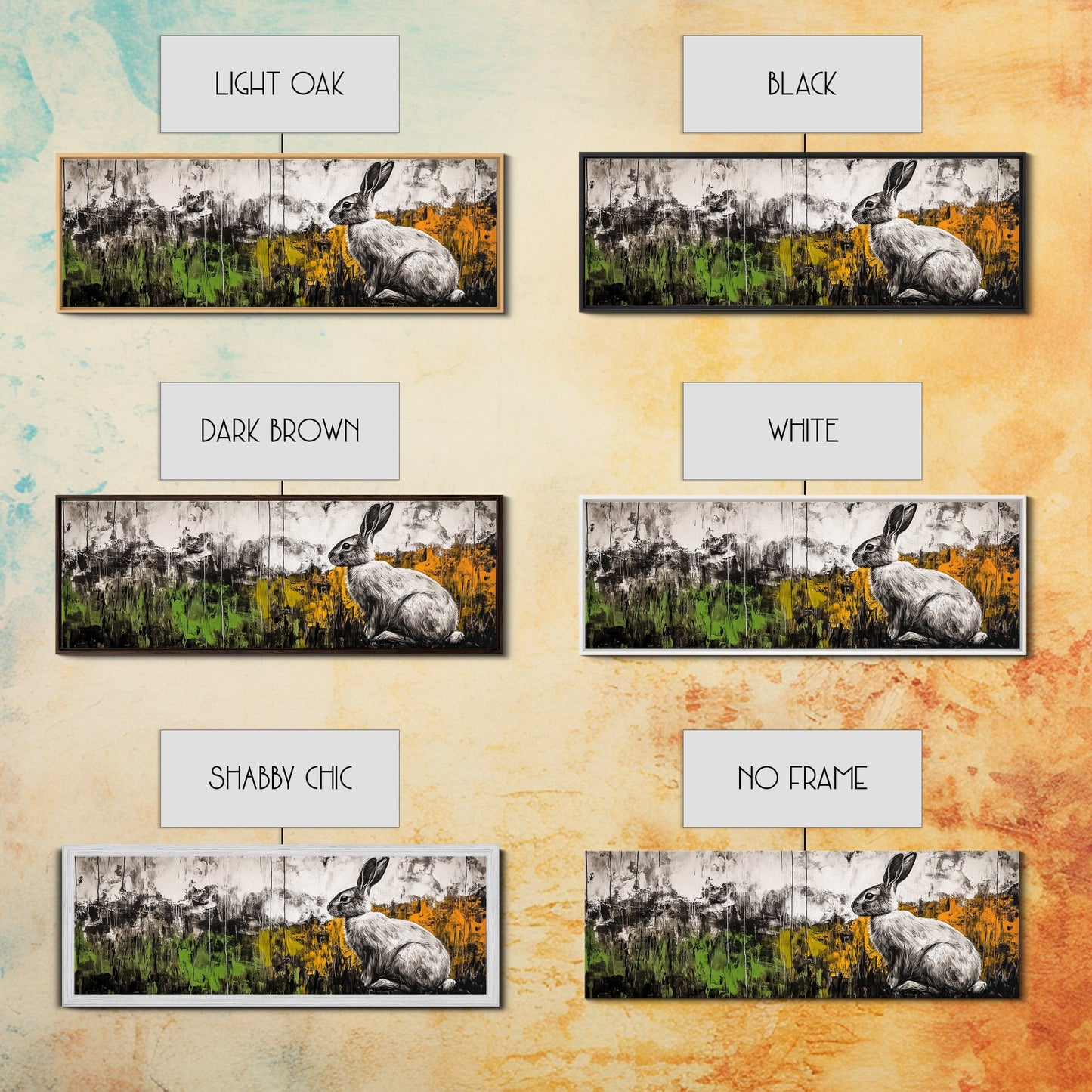 Rabbit Painting, Animal Canvas Print, Wildlife Art, Nature Inspired Decor, Neutral Tones, Modern Farmhouse Art, Living Room Wall Art