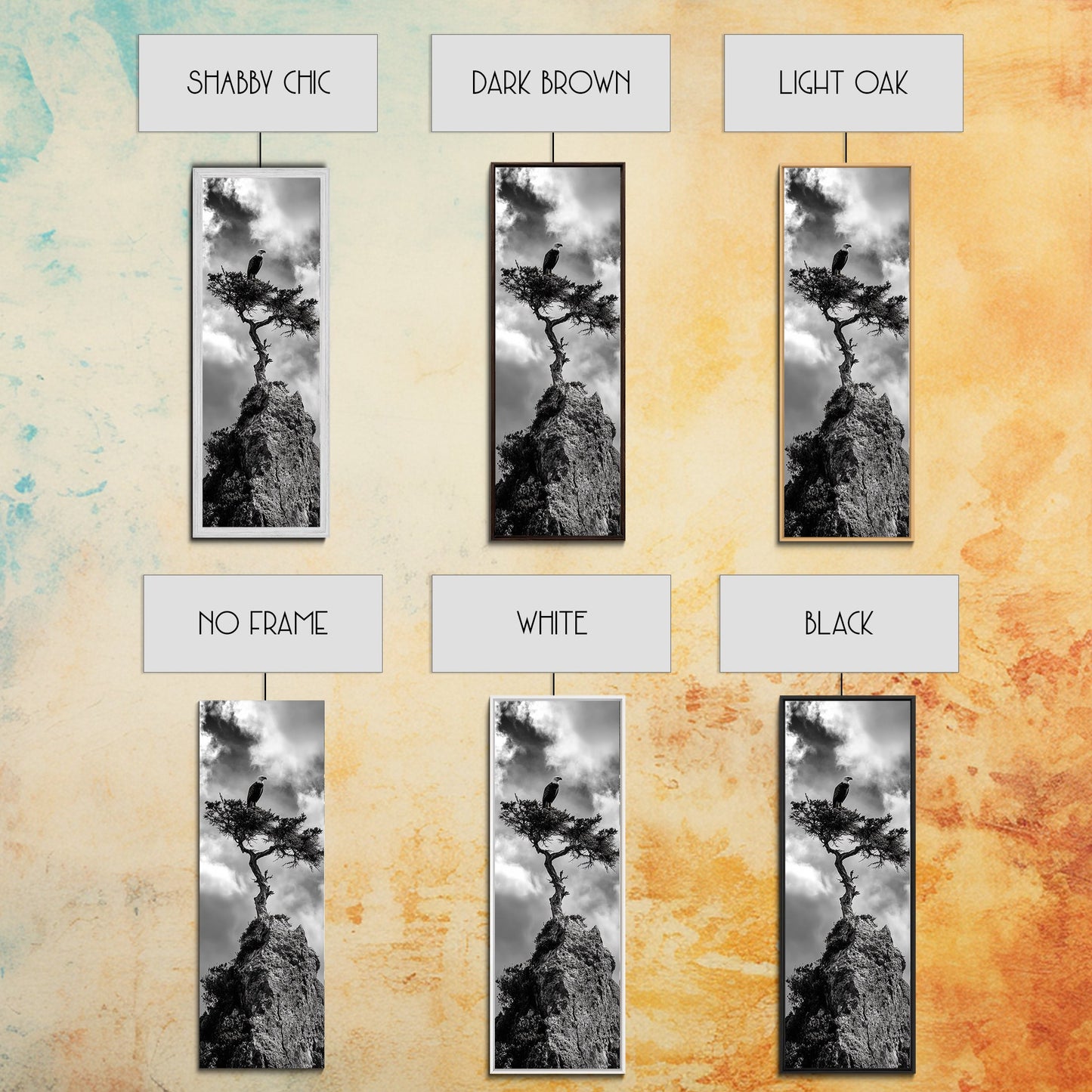 Eagle Tree, Cliff Perch, Bold Wildlife, Adventure Decor, Framed Canvas Print, Rustic Cabin Wall Art, American Symbolic Art